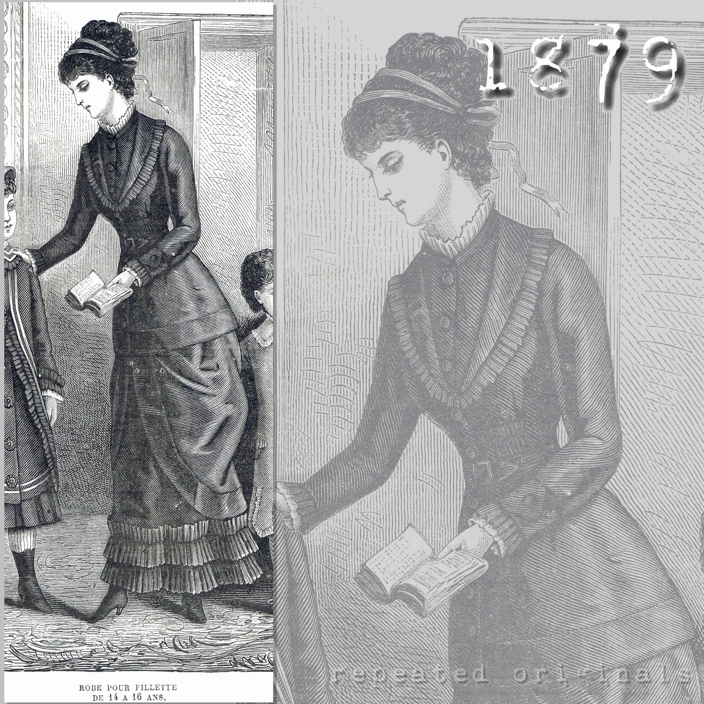 1879 Dress for Girl 14 - 16 Years Sewing Pattern - INSTANT DOWNLOAD PDF