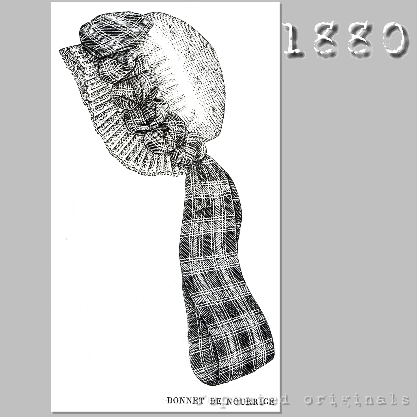 1880 Nursery Bonnet Sewing Pattern - INSTANT DOWNLOAD PDF