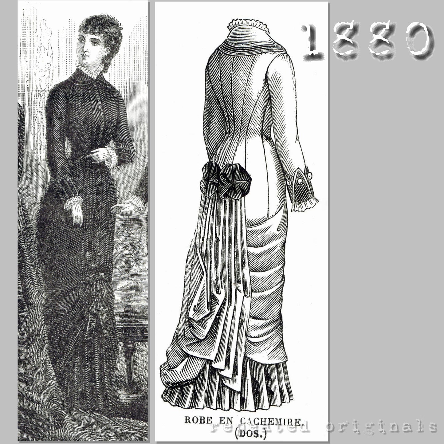 1880 Cashmere Dress Sewing Pattern - INSTANT DOWNLOAD PDF