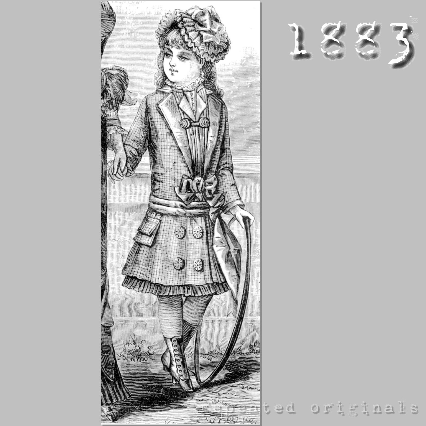 1883 Walking Coat for Girl 6 - 8 Years Sewing Pattern - INSTANT DOWLOAD PDF