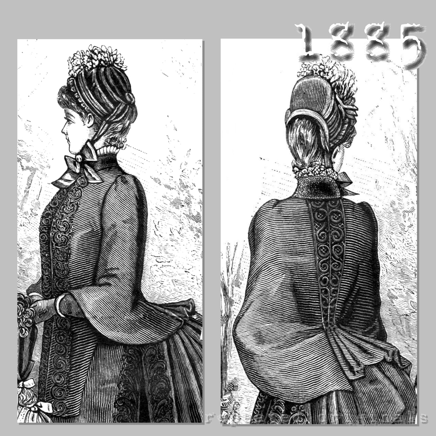1885 Promenade Toilette Sewing Pattern - INSTANT DOWNLOAD PDF