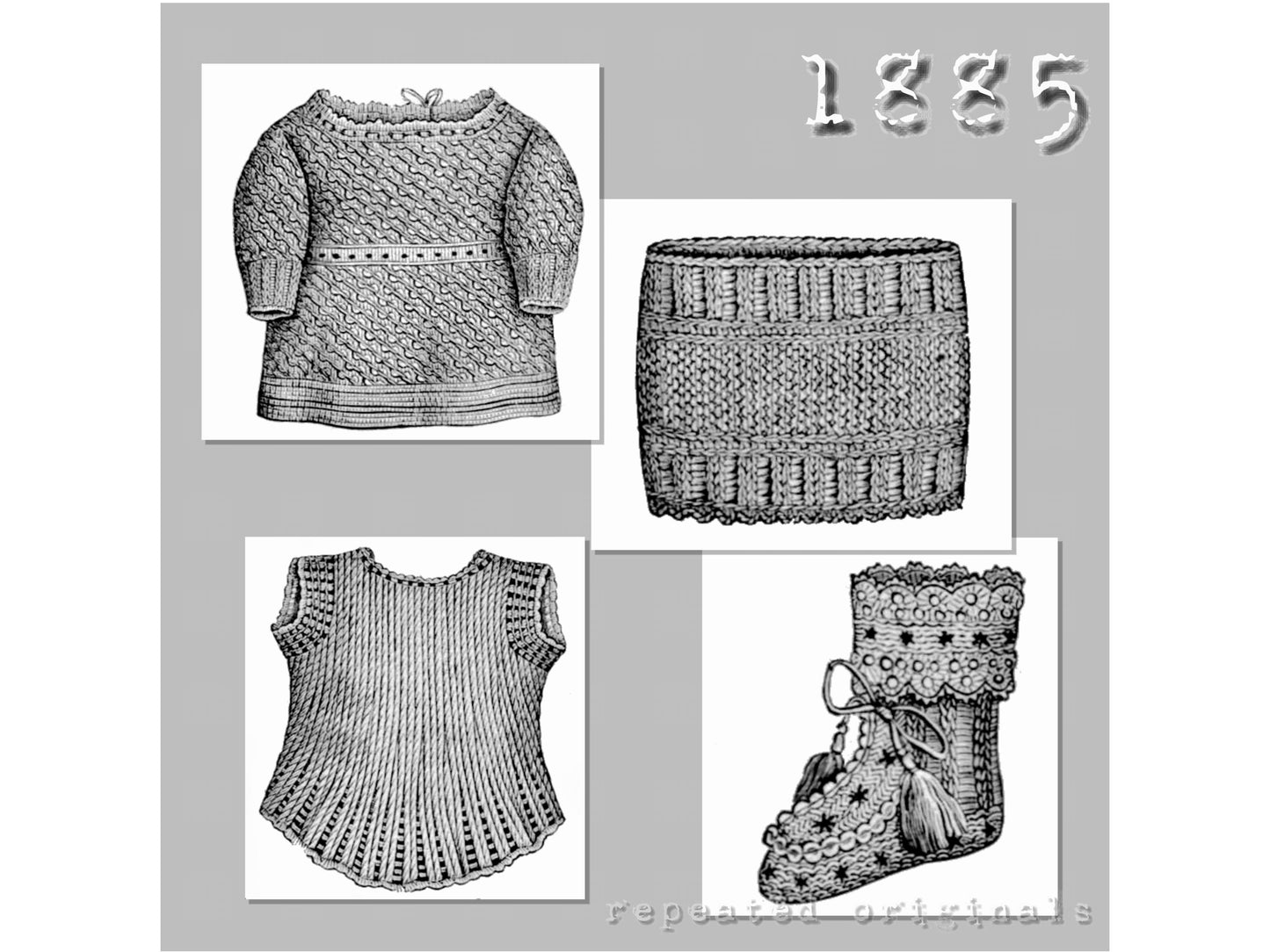 1885 Knitting and Crochet Patterns for an Infant - INSTANT DOWNLOAD PDF