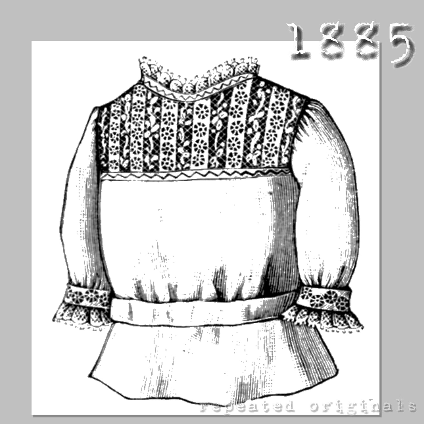 1885 Guimpe Waist for Girl 2 - 3 Years Sewing Pattern - INSTANT DOWNLOAD PDF