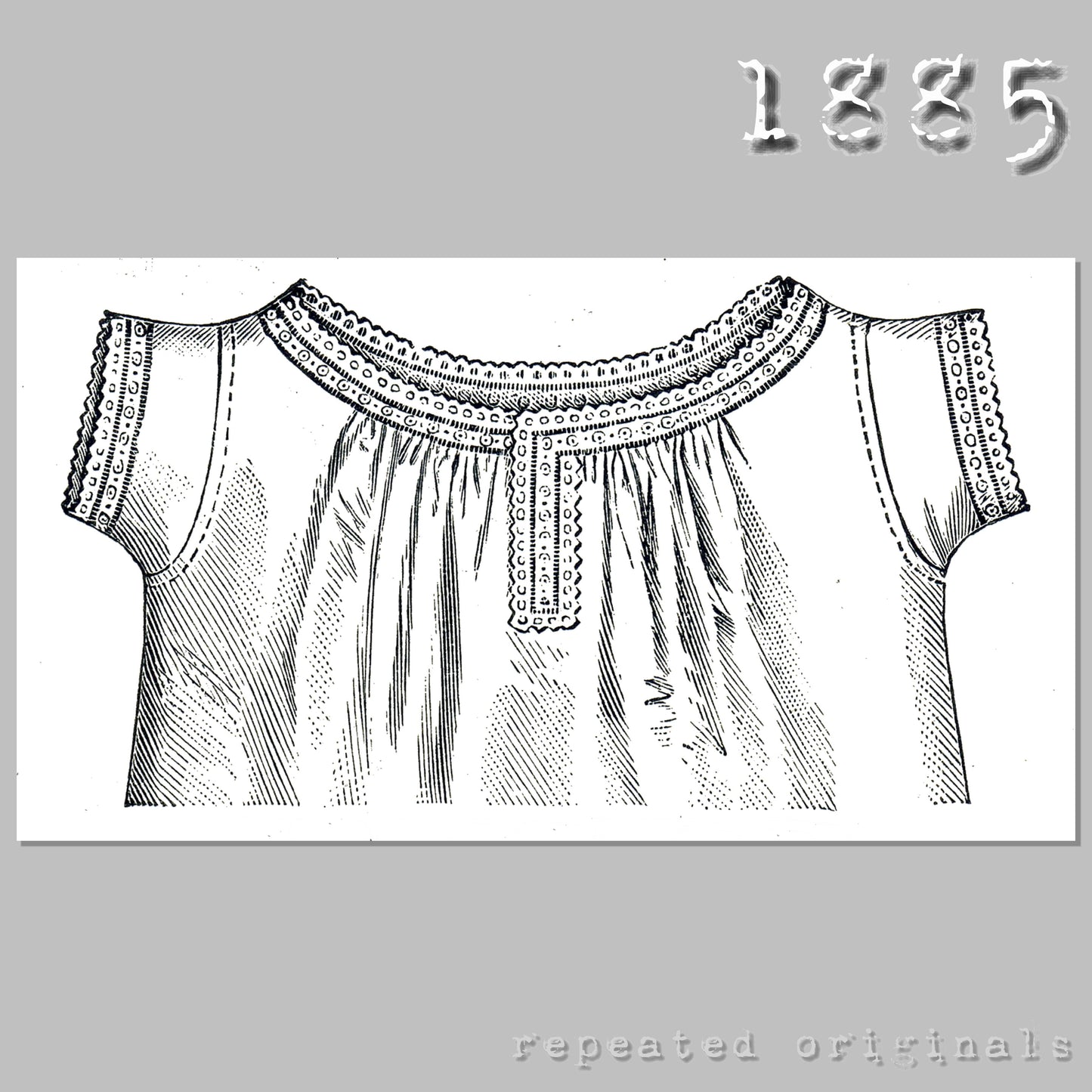 1885 Chemise for Girl 13 -15 Years Sewing Pattern - INSTANT DOWNLOAD PDF