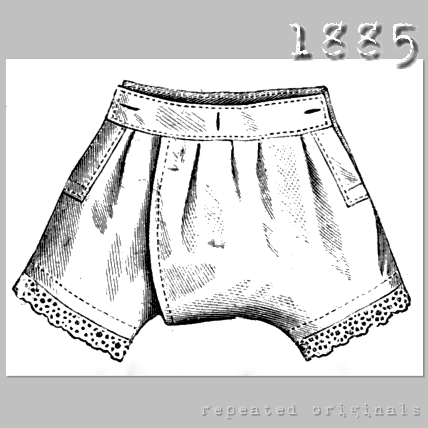 1885 Drawers for Child One Year Sewing Pattern - INSTANT DOWNLOAD PDF