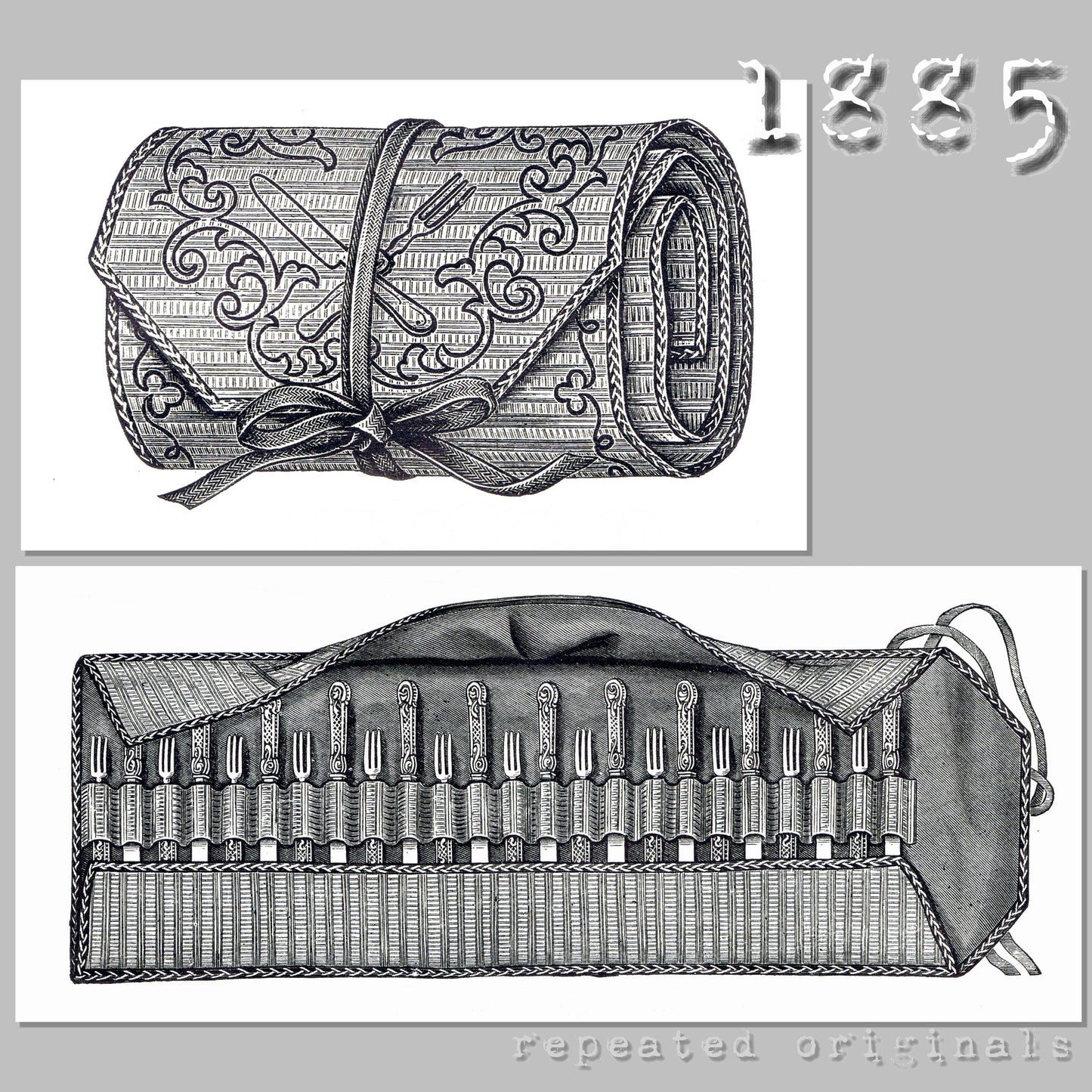 1885 Case for Cutlery (Knives and Forks) Sewing Pattern - INSTANT DOWNLOAD PDF