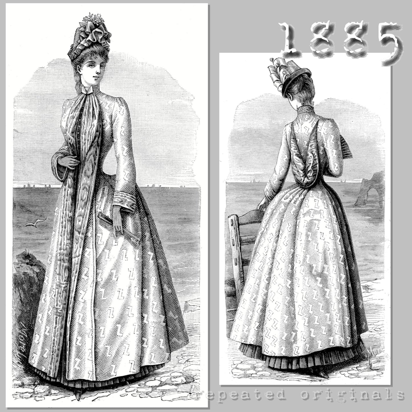 1885 Sea-side or Travelling Cloak Sewing Pattern - INSTANT DOWNLOAD PDF