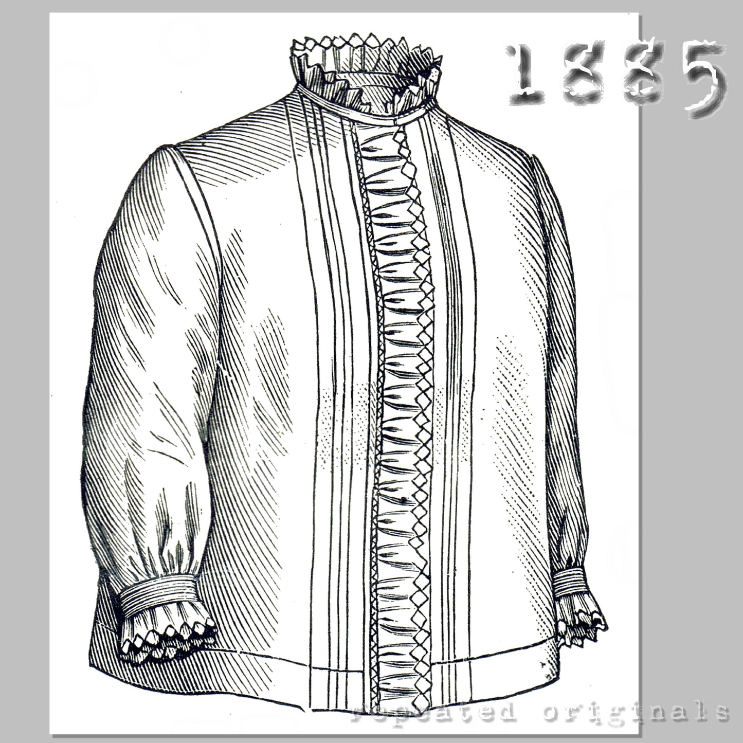 1885 Dressing Sacque for Girl 13 - 15 Years Sewing Pattern - INSTANT DOWNLOAD PDF