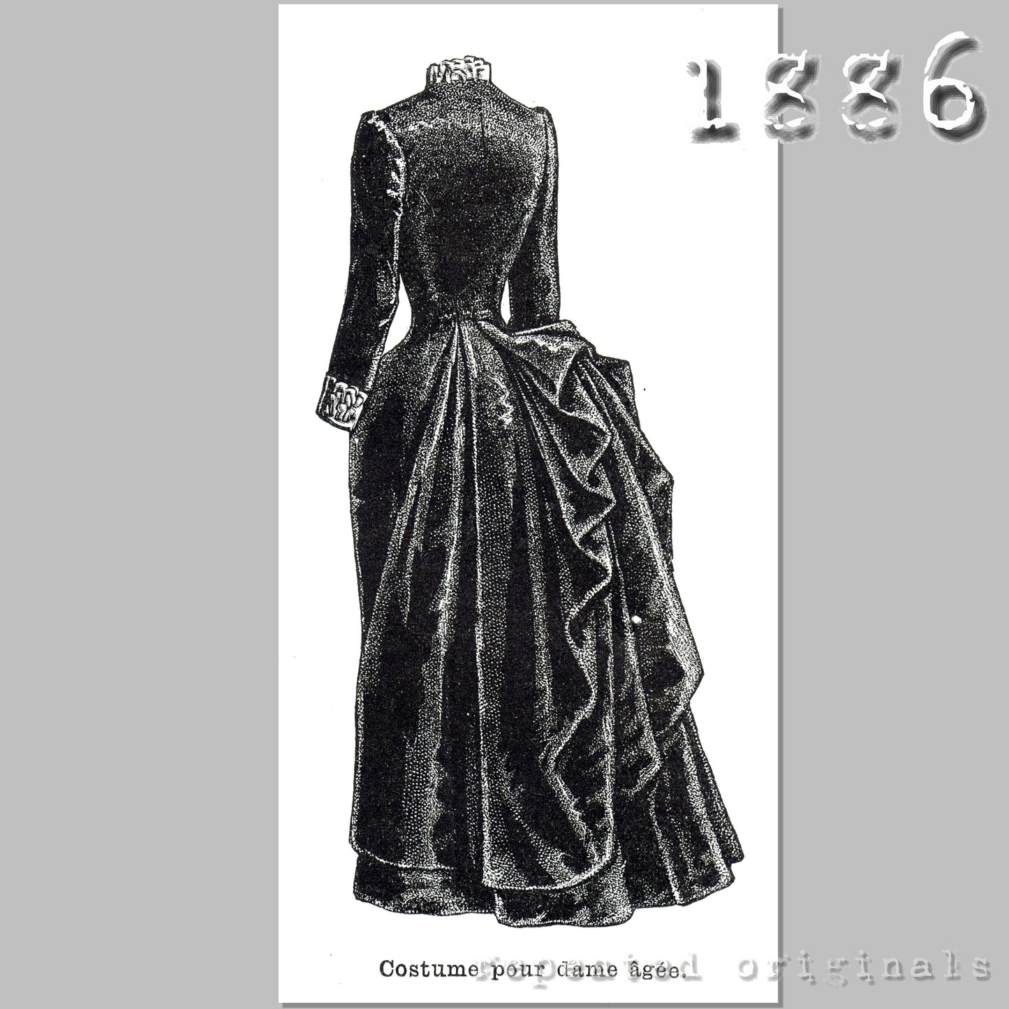 1886 Dress for older ladies Sewing Patterns - INSTANT DOWNLOAD PDF
