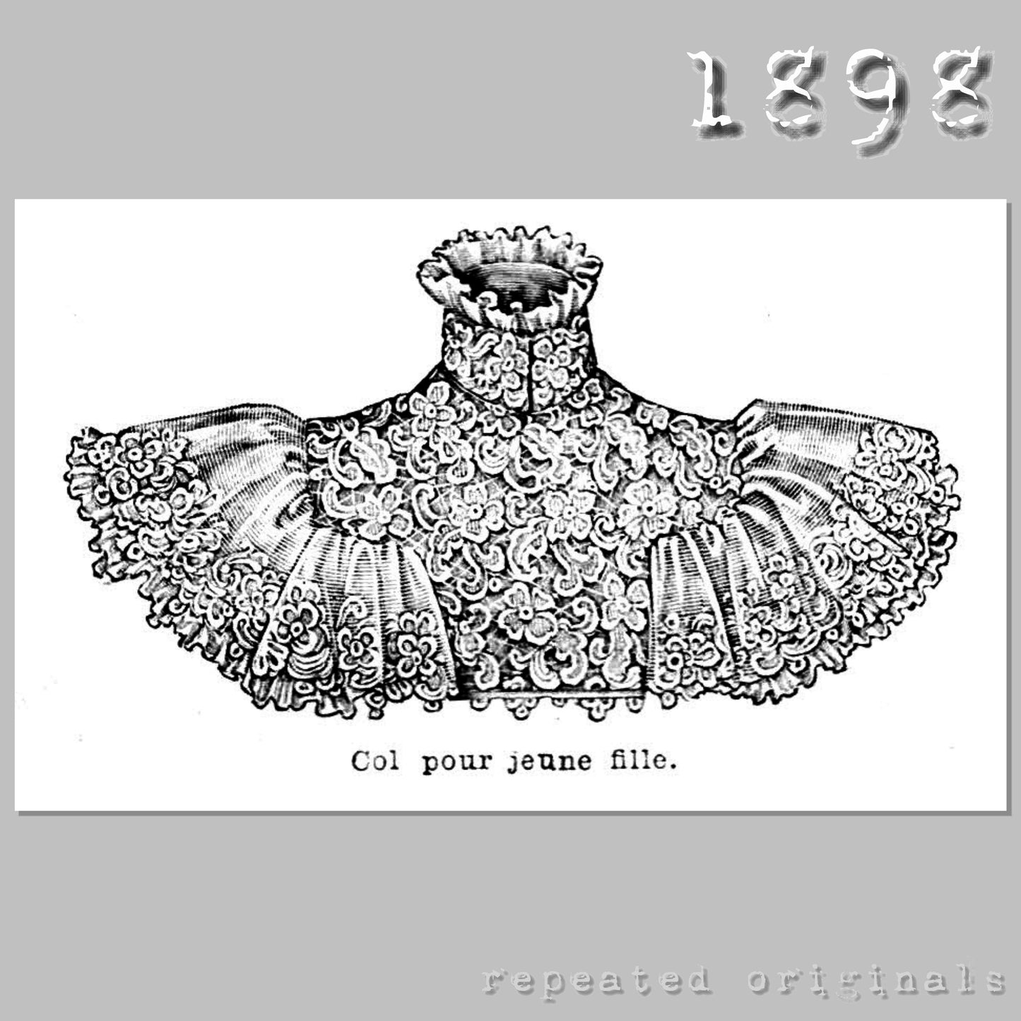 1898 Collar for Young Lady Sewing Pattern - INSTANT DOWNLOAD PDF
