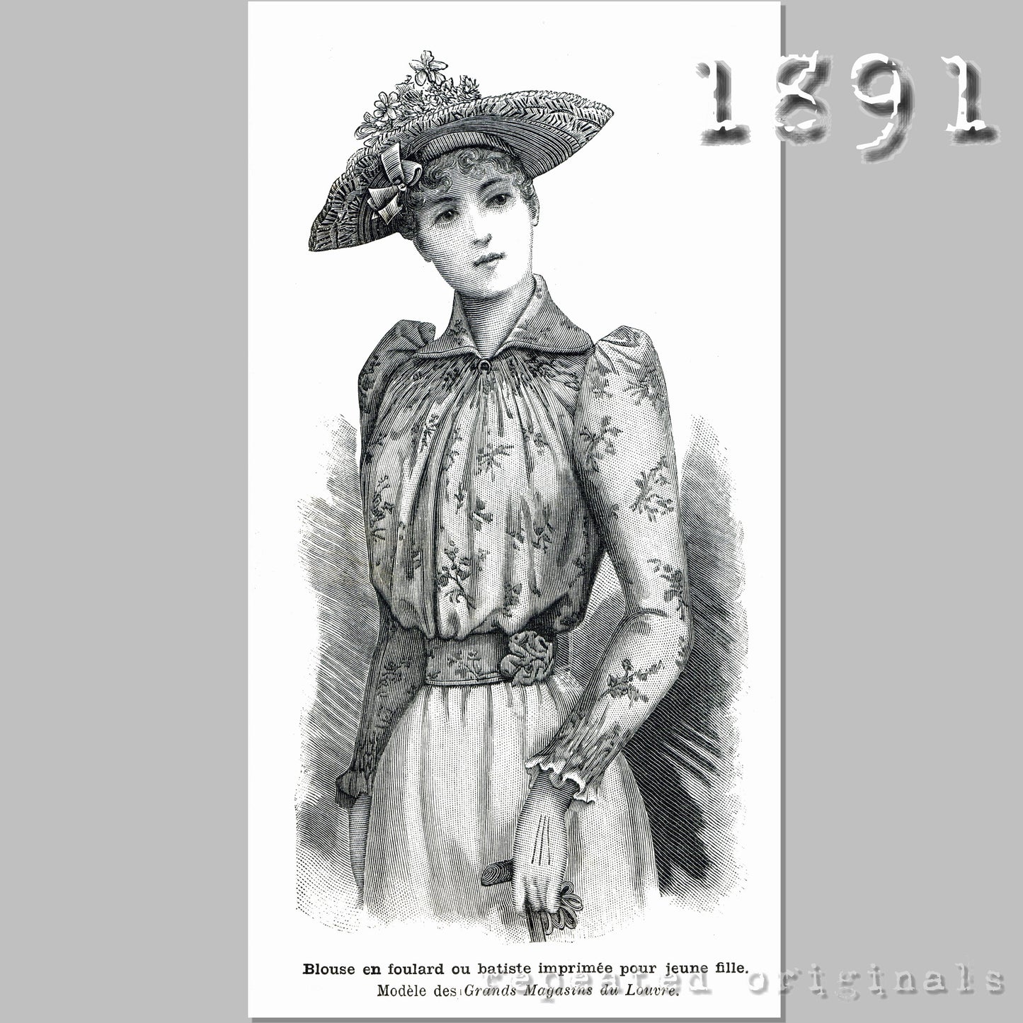 1891 Foulard blouse for young lady - INSTANT DOWNLOAD PDF