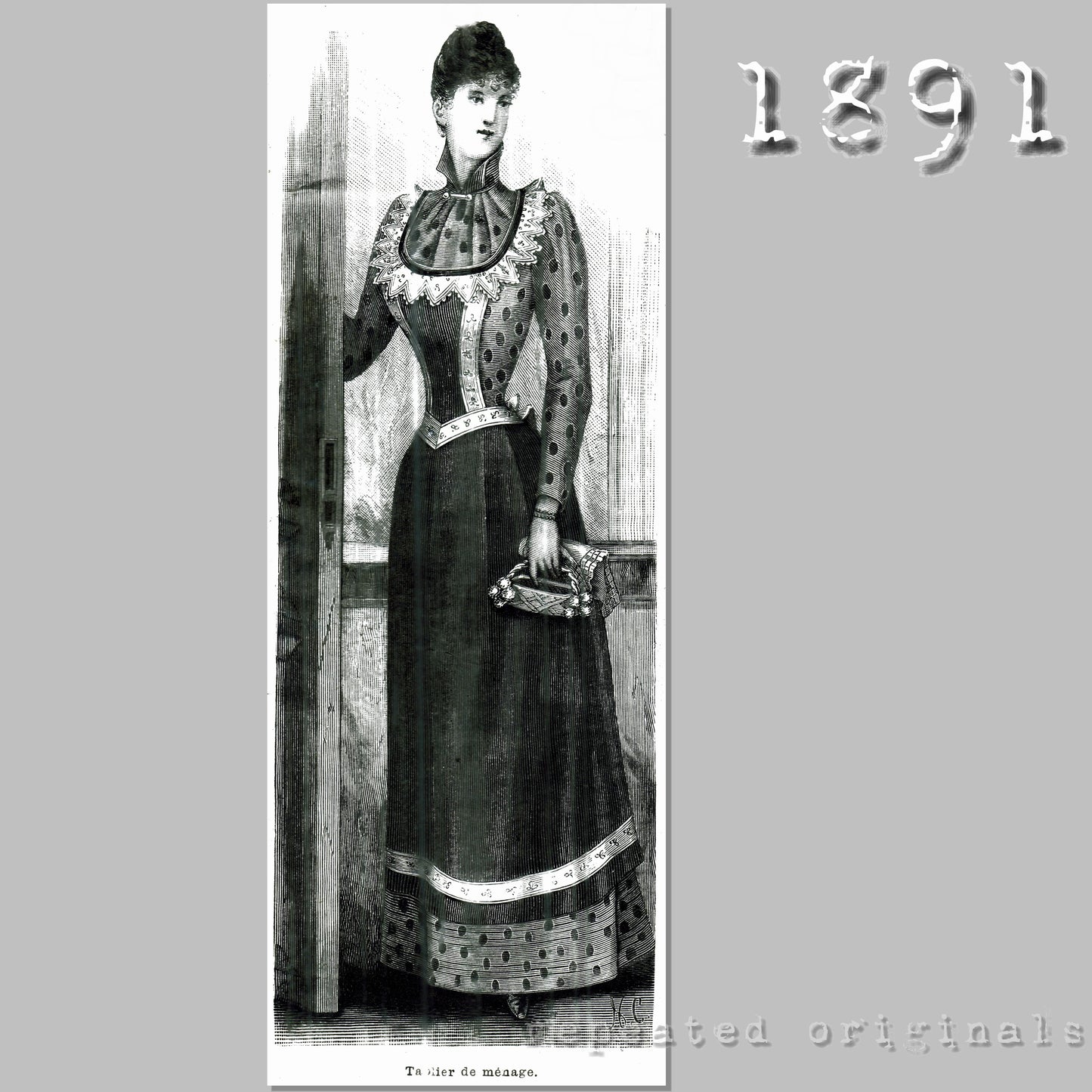1891 Household Apron Sewing Pattern - INSTANT DOWNLOAD PDF