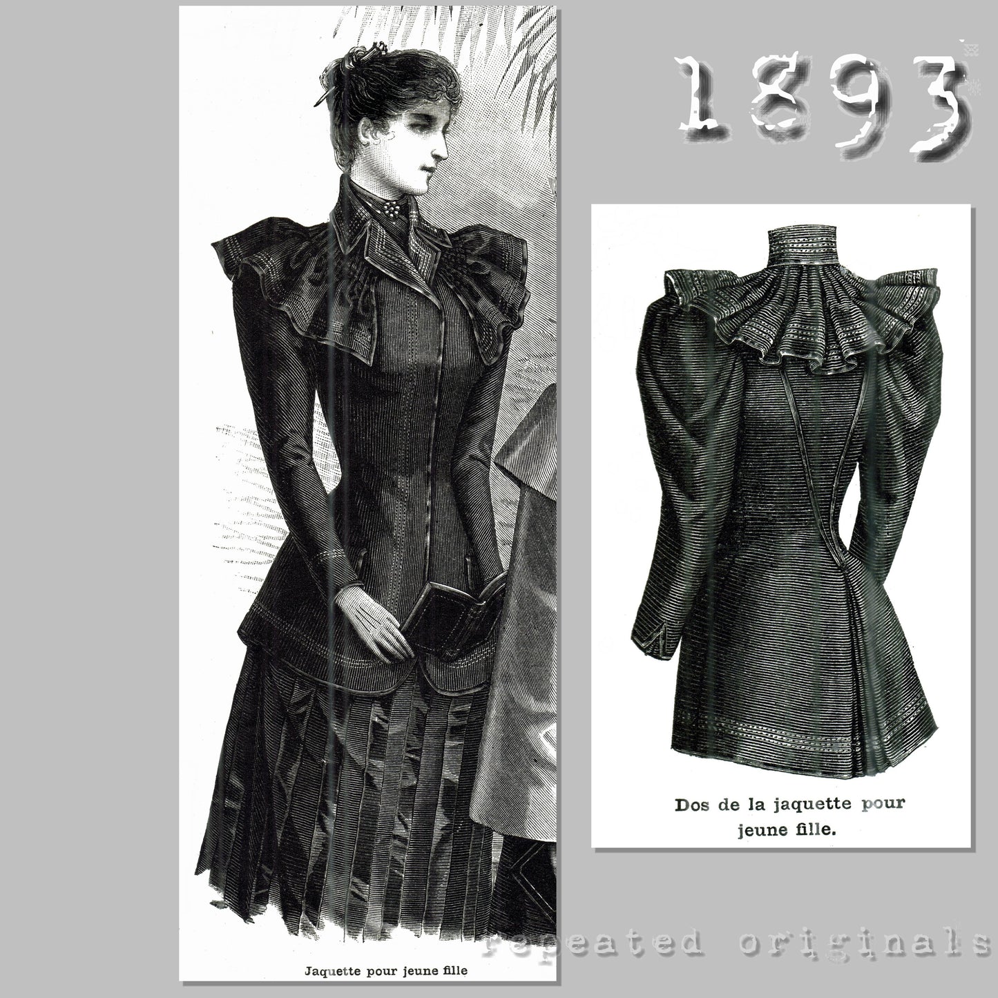 1893 Jacket for Young Lady Sewing Pattern - INSTANT DOWNLOAD PDF