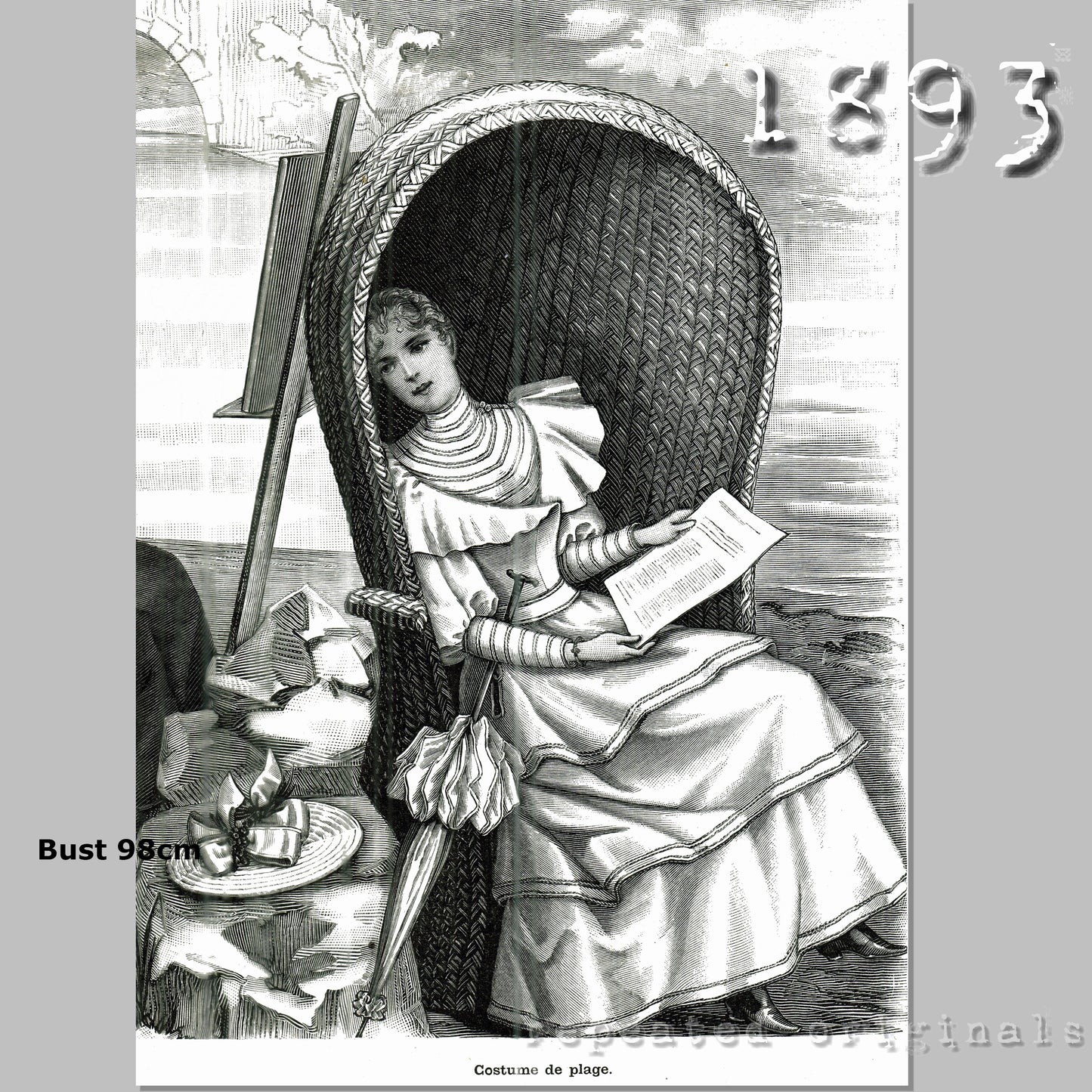 1893 Beach Suit Sewing Pattern - INSTANT DOWNLOAD PDF