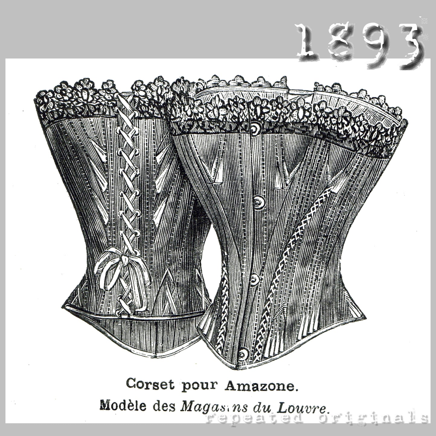 1893 Riding Corset Sewing Pattern - INSTANT DOWNLOAD PDF