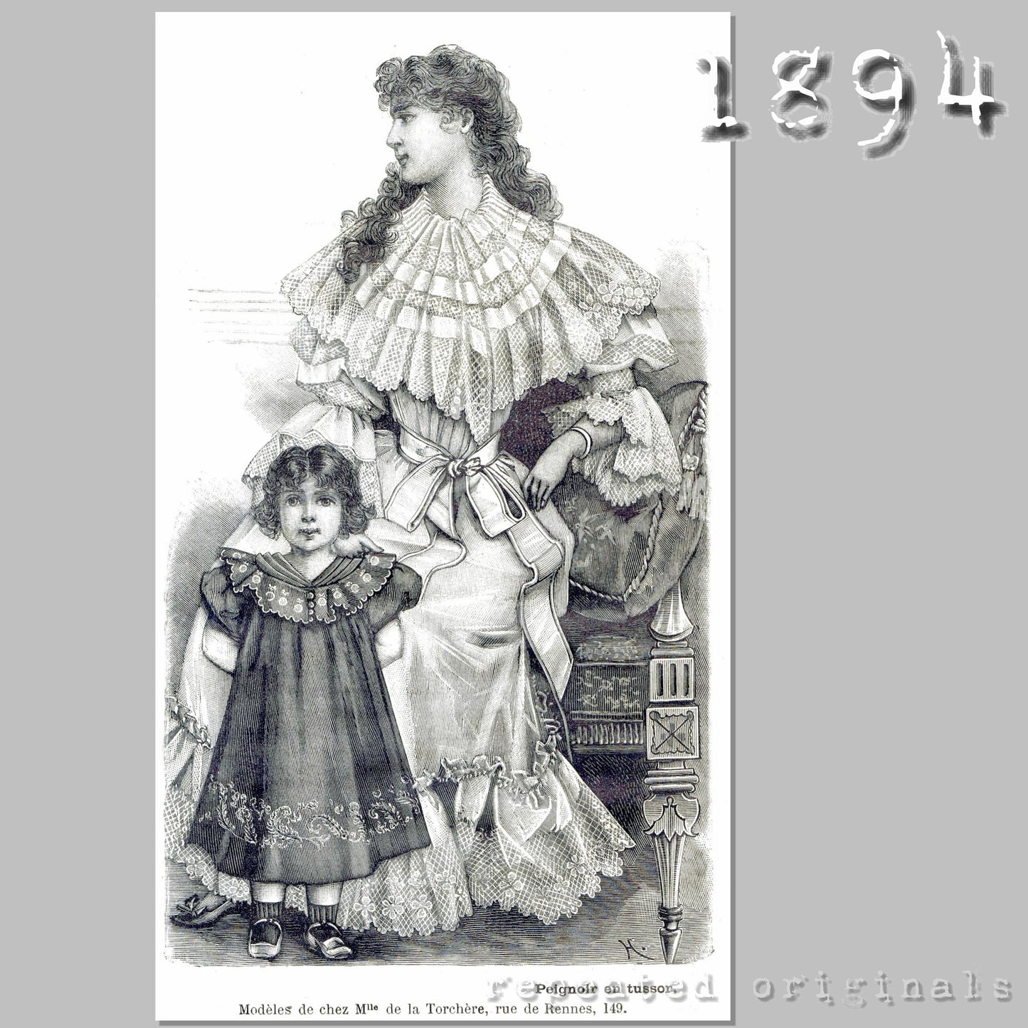 1894 Tussor Dressing Gown/Peignoir Sewing Pattern - INSTANT DOWNLOAD PDF