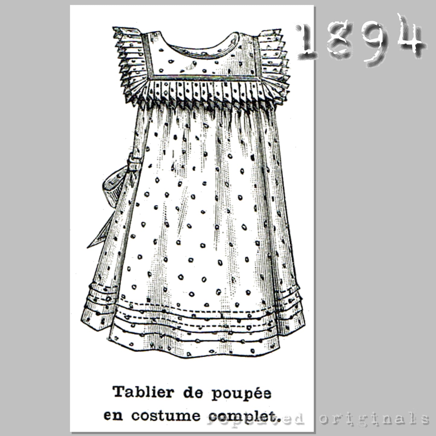 1894 Complete Set for Large Doll Sewing Pattern - INSTANT DOWNLOAD PDF