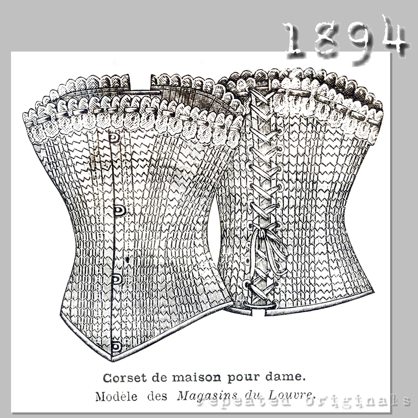 1894 House Corset Sewing Pattern - INSTANT DOWNLOAD PDF
