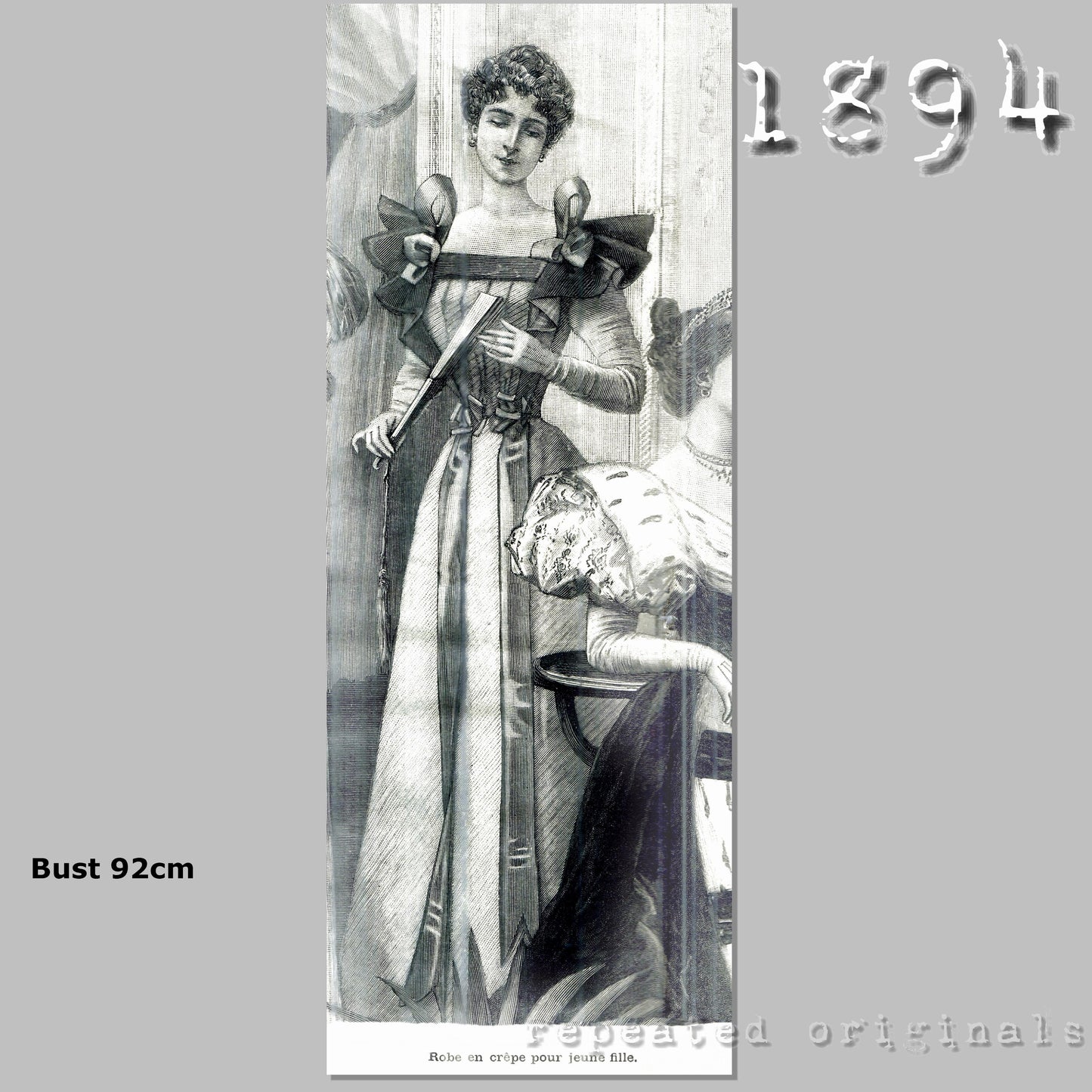 1894 Crepe Ball Gown Sewing Pattern - INSTANT DOWNLOAD PDF