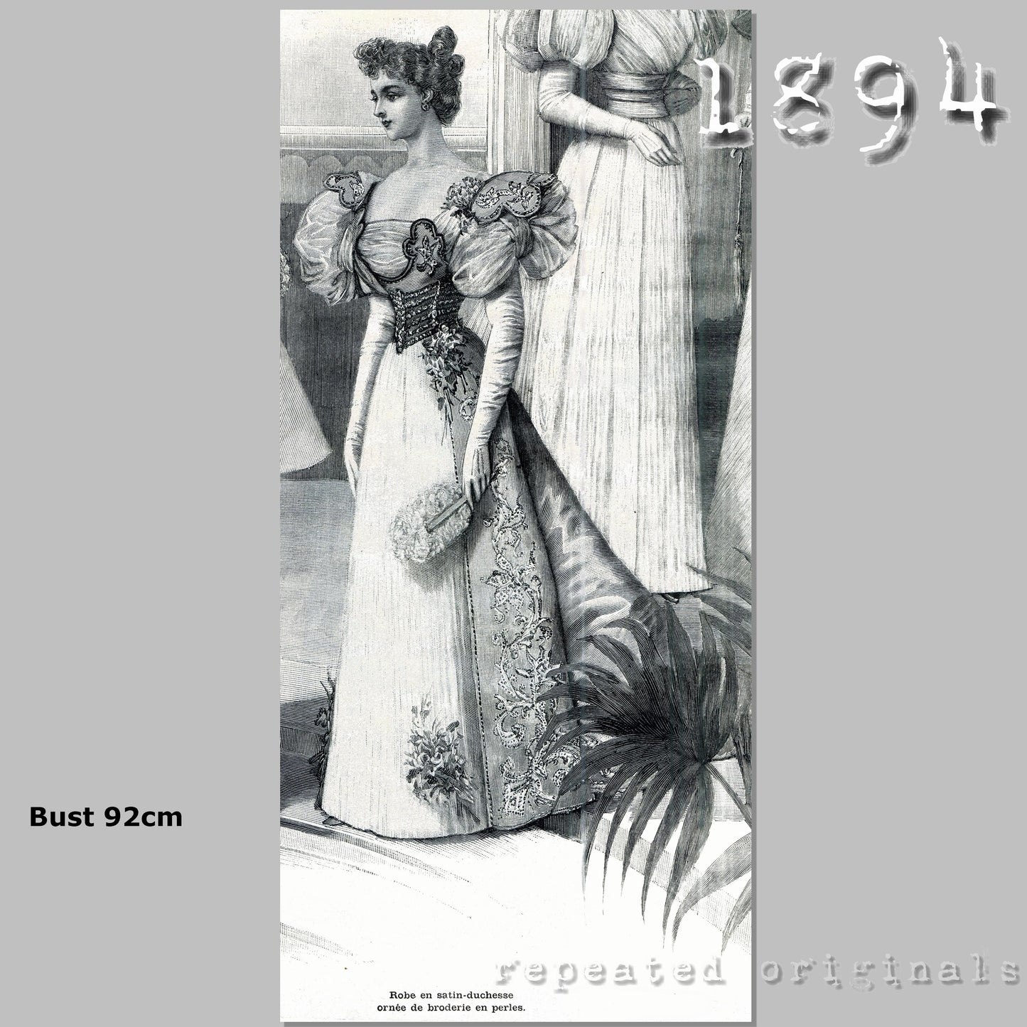 1894 Ball Gown Sewing Pattern - INSTANT DOWNLOAD PDF