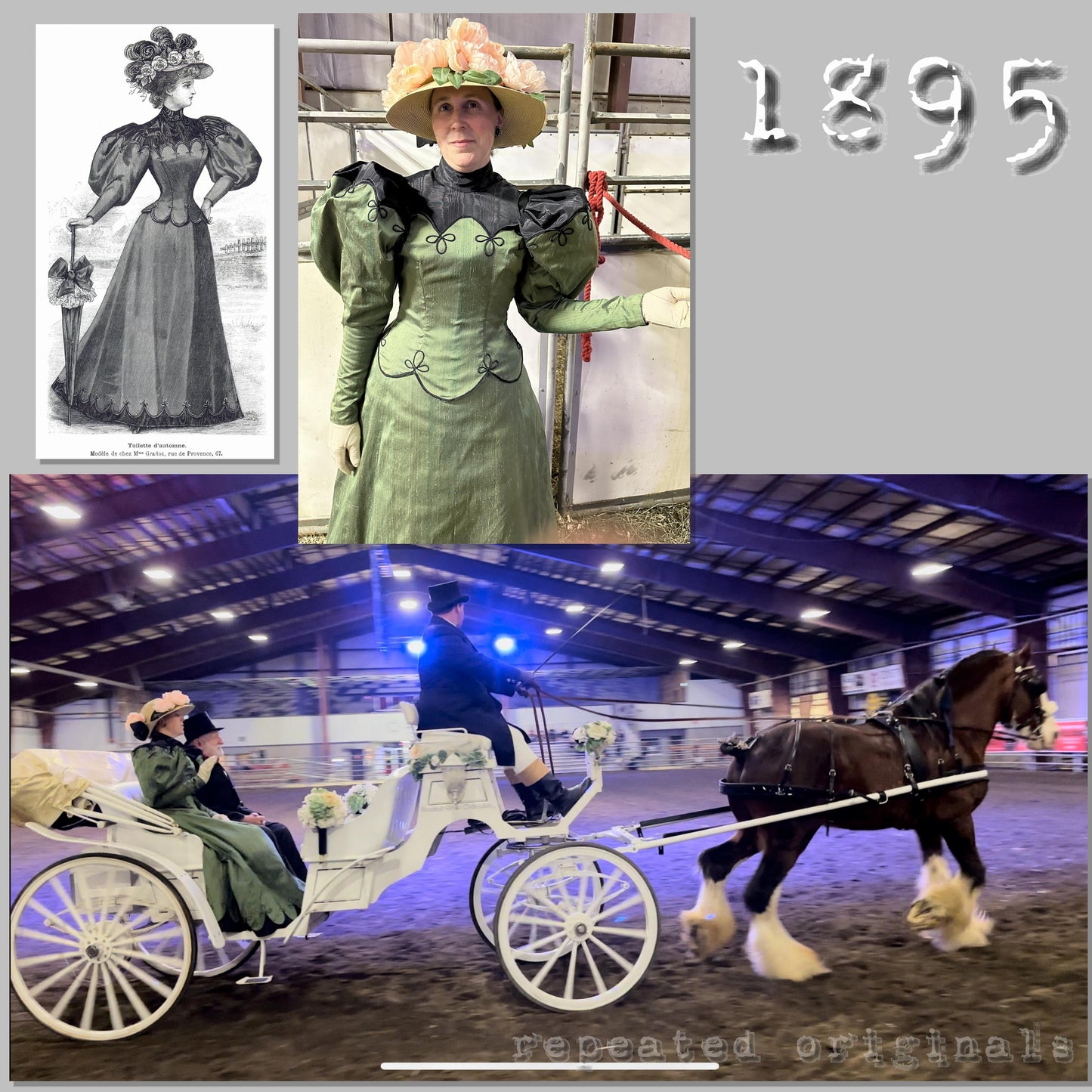 1895 Autumn Dress Sewing Pattern - INSTANT DOWNLOAD PDF