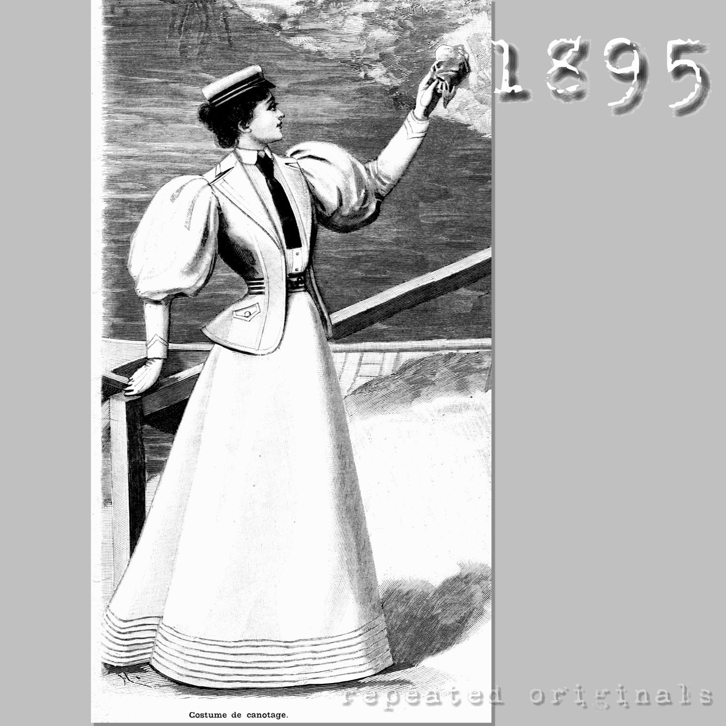 1895 Boating Costume Sewing Pattern - INSTANT DOWNLOAD PDF