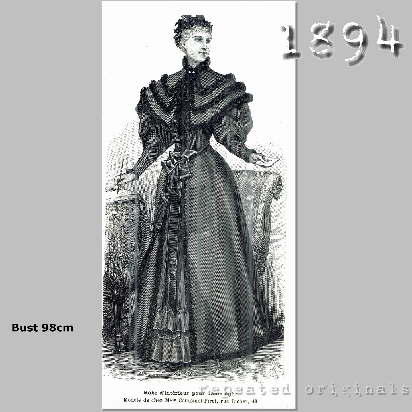 1894 House Dress Sewing Pattern - INSTANT DOWNLOAD PDF