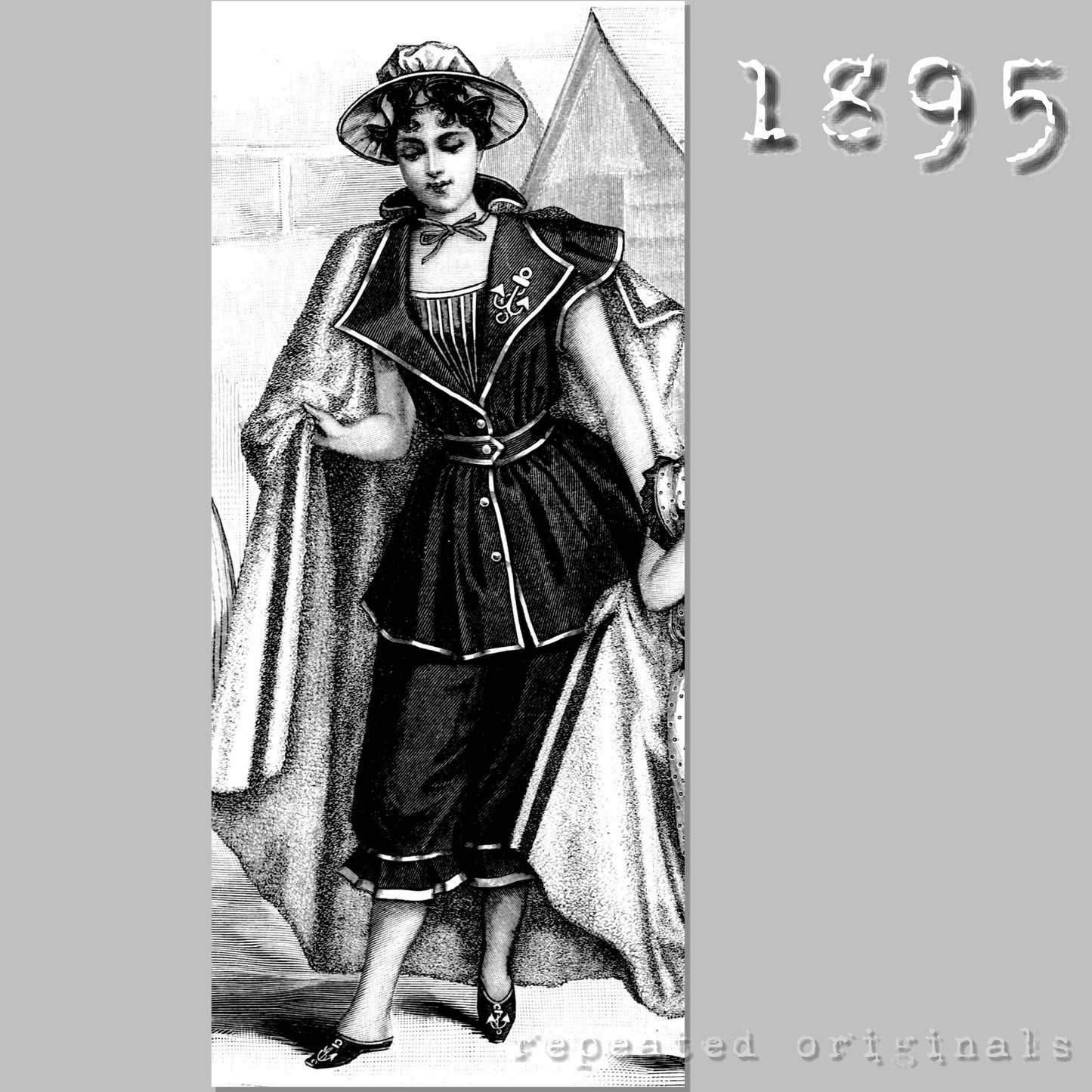 1895 Bathing Costume Sewing Pattern - INSTANT DOWNLOAD PDF