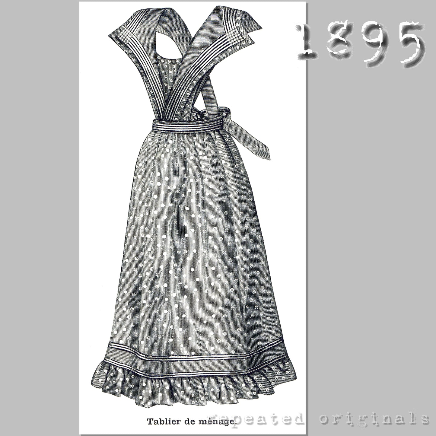 1895 Household Apron Sewing Pattern - INSTANT DOWNLOAD PDF