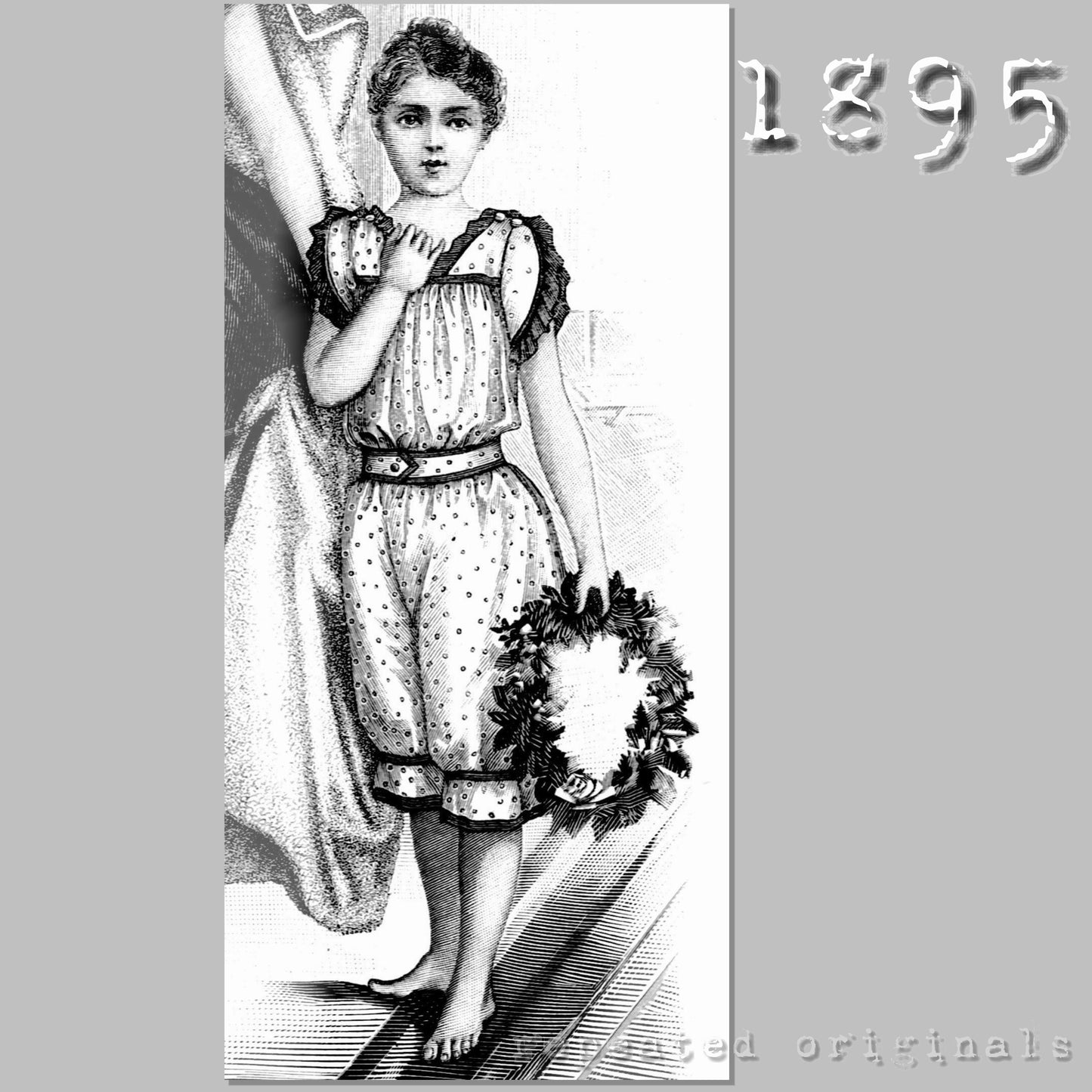 1895 Bathing Suit for Girl 9-10 Years Sewing Pattern - INSTANT DOWNLOAD PDF