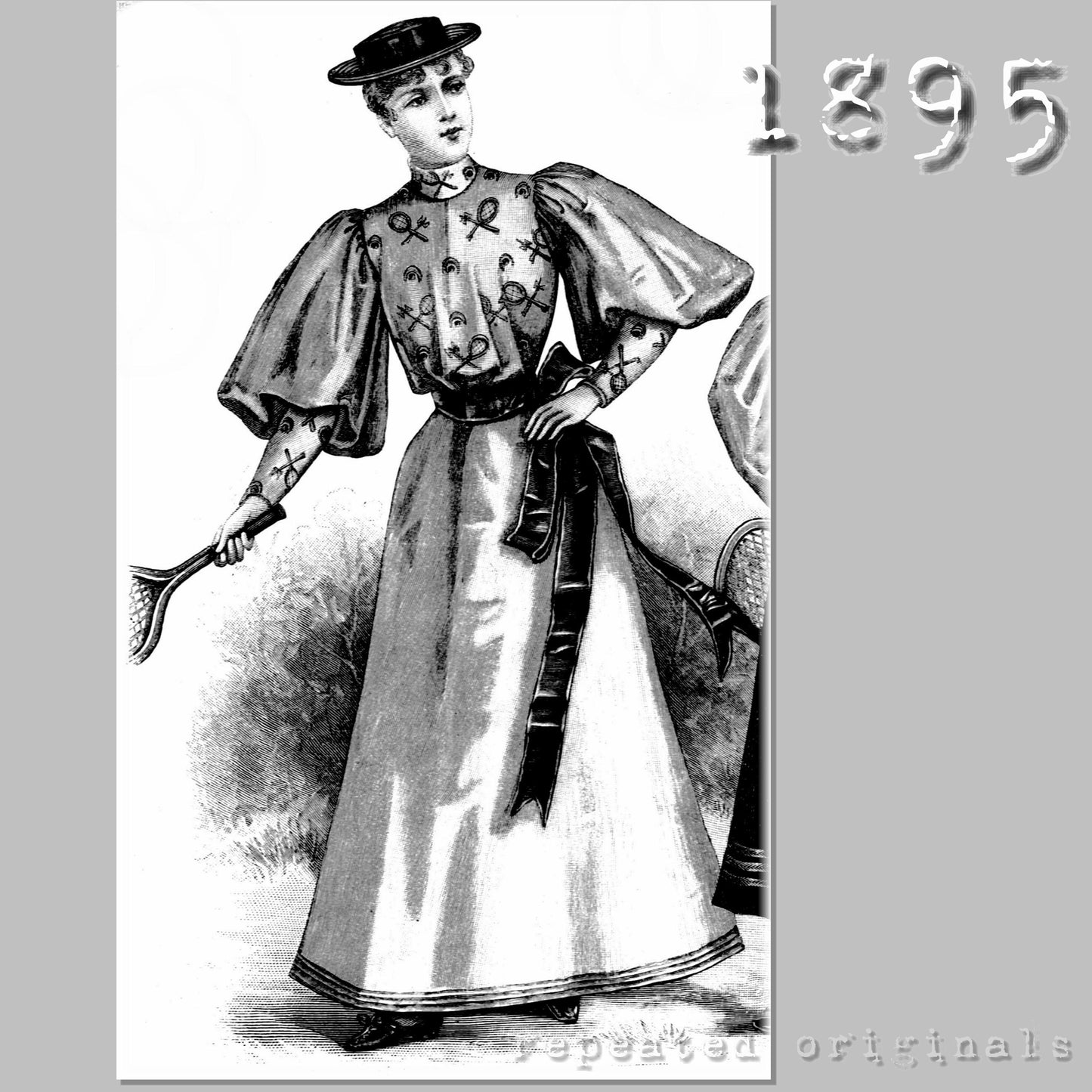 1895 Lawn Tennis Outfit for Girls 15-16 Years Sewing Pattern - INSTANT DOWNLOAD PDF