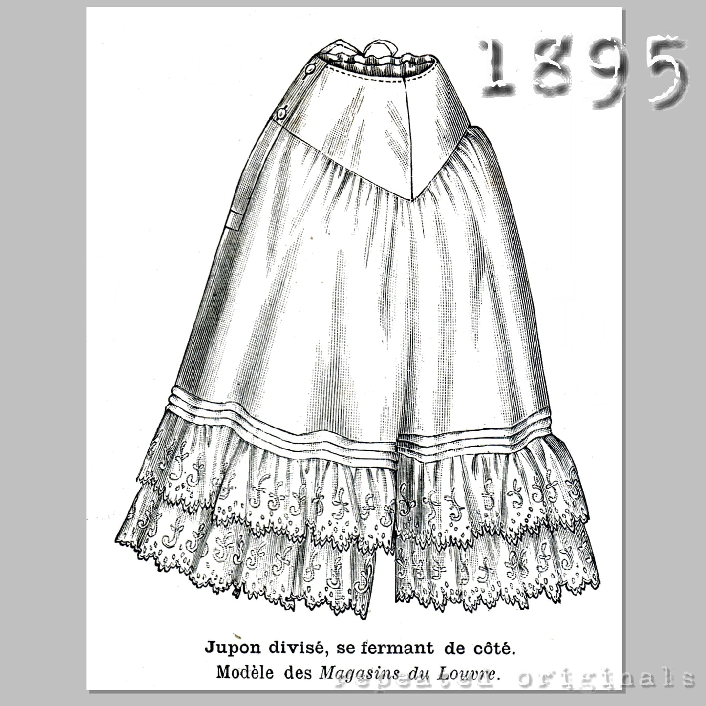 1895 Divided Petticoat (for the active Victorian Lady) Sewing Pattern - INSTANT DOWNLOAD PDF