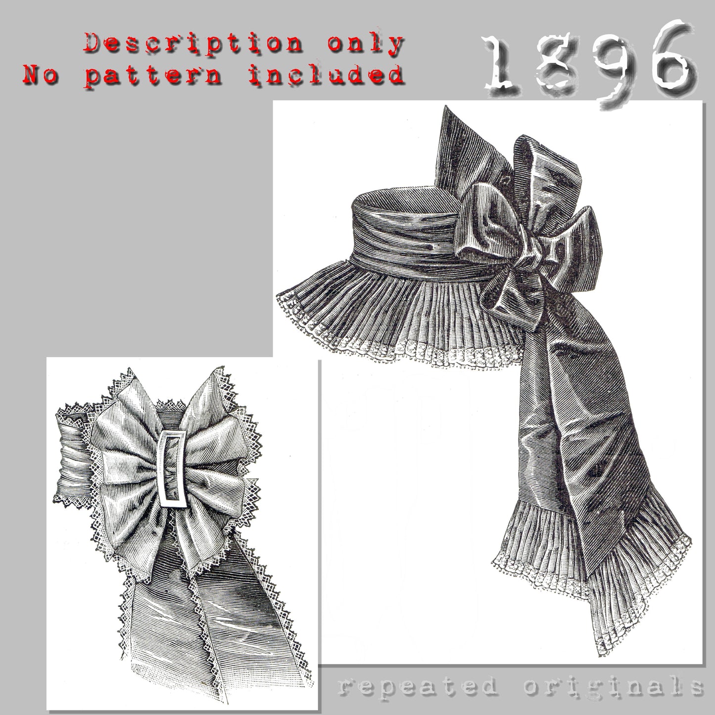 1896 New Style Belts Sewing Pattern - INSTANT DOWNLOAD PDF