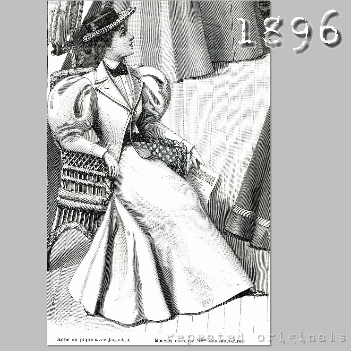 1896 Pique Suit (Jacket and Skirt) Sewing Pattern - INSTANT DOWNLOAD PDF