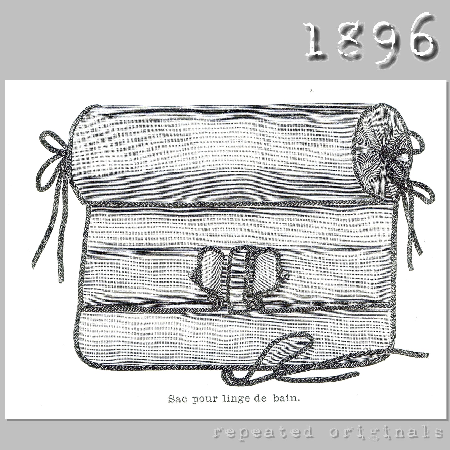 1896 Bathing Clothes Bag Sewing Pattern - INSTANT DOWNLOAD PDF
