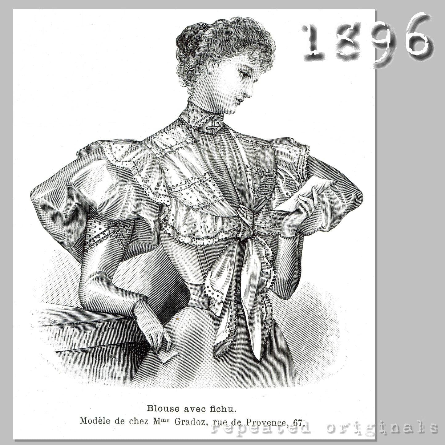 1896 Batiste Blouse Sewing Pattern - INSTANT DOWNLOAD PDF