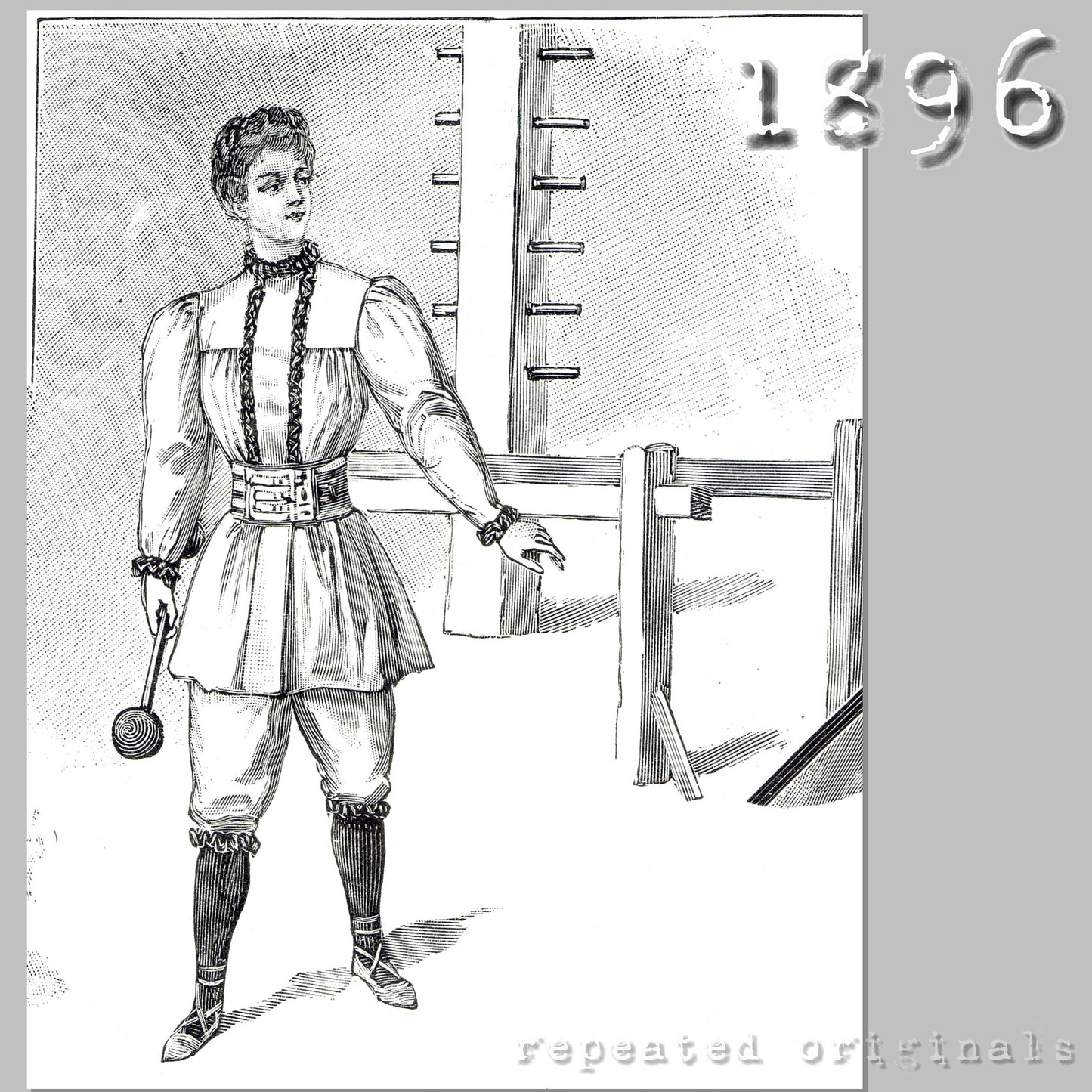 1896 Gymnastics/Sports Suit Sewing Pattern - INSTANT DOWNLOAD PDF