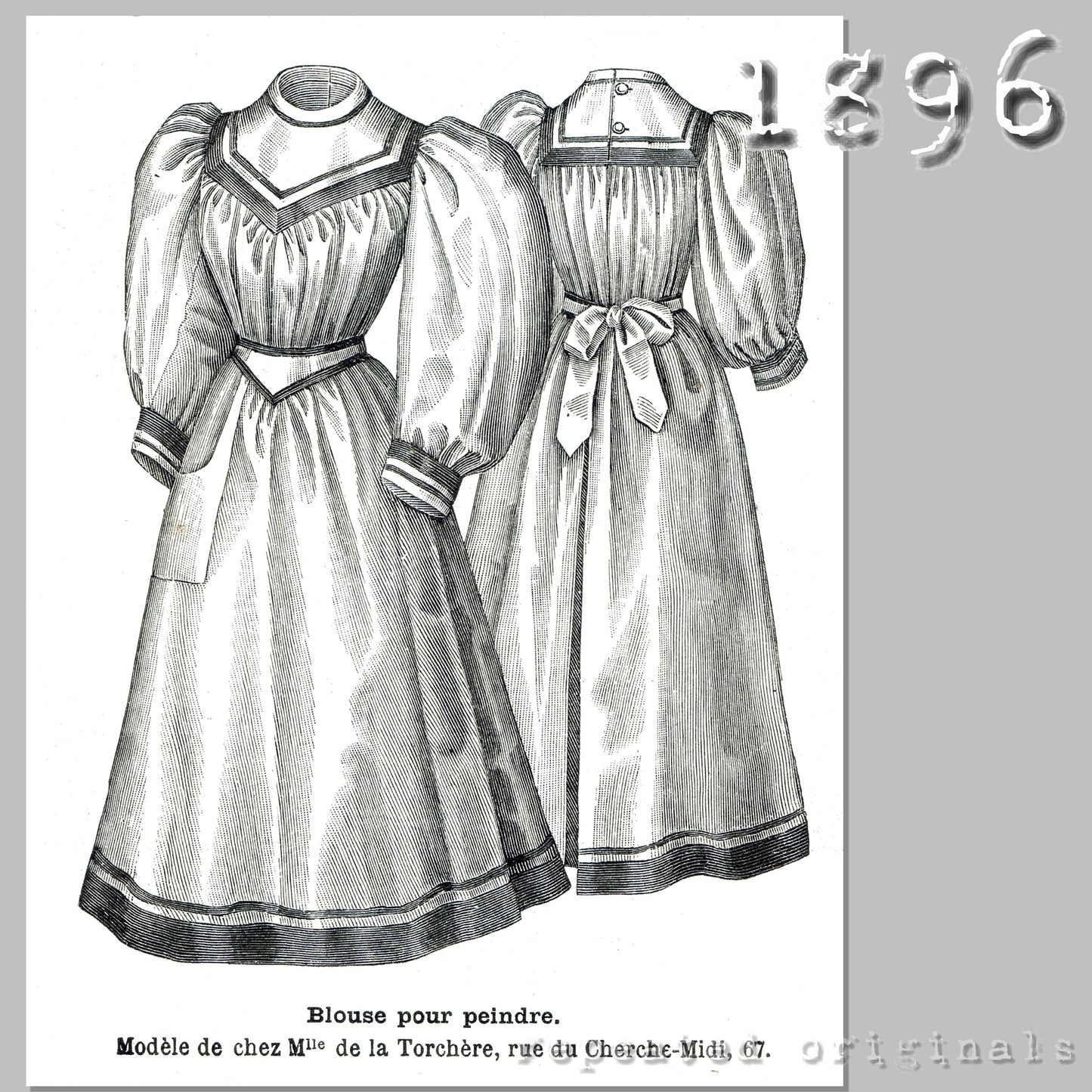 1896 Painting Smock Sewing Pattern - INSTANT DOWNLOAD PDF