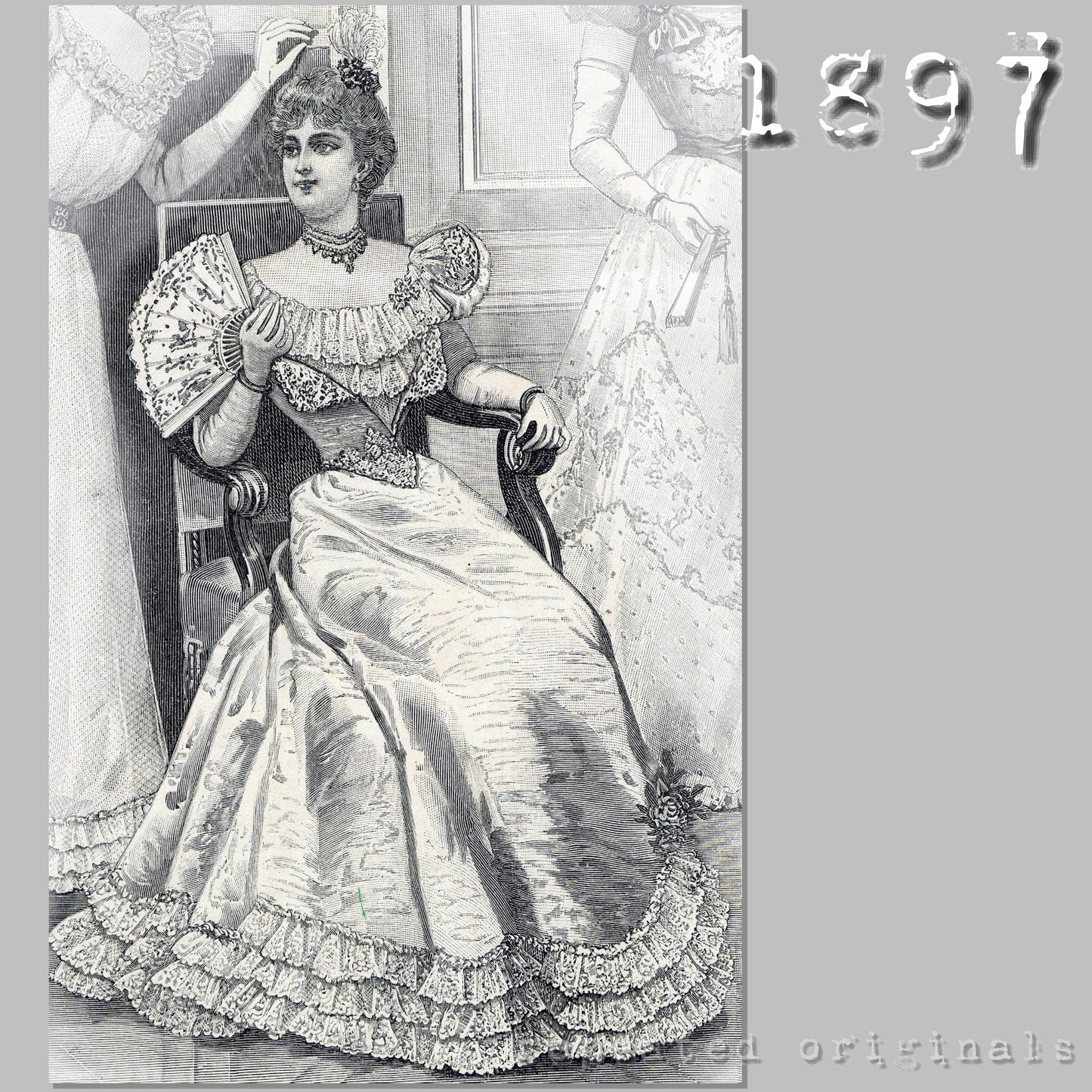 1897 Moiré Ball Gown Sewing Pattern - INSTANT DOWNLOAD PDF