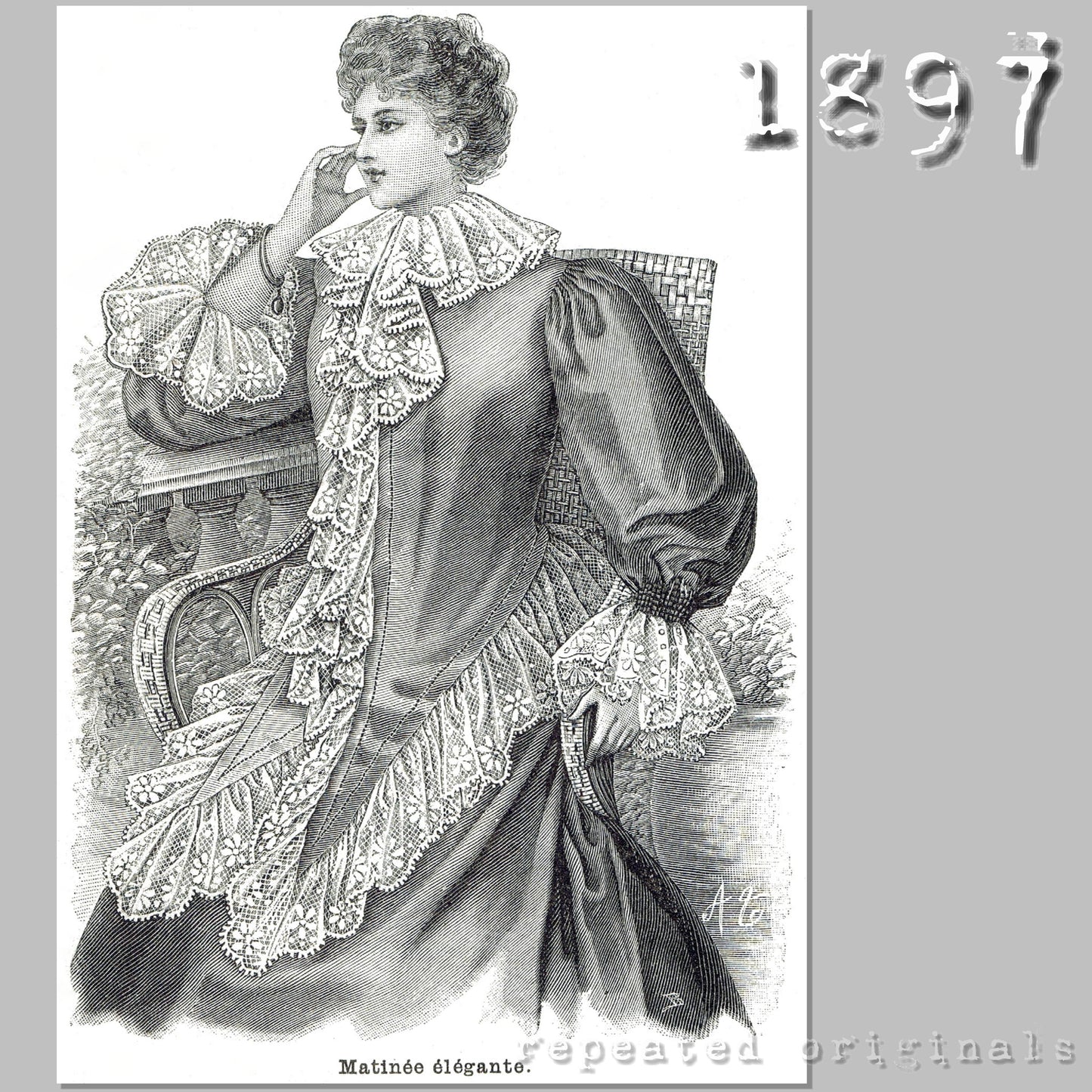 1897 Elegant Matinee Jacket Sewing Pattern - INSTANT DOWNLOAD PDF