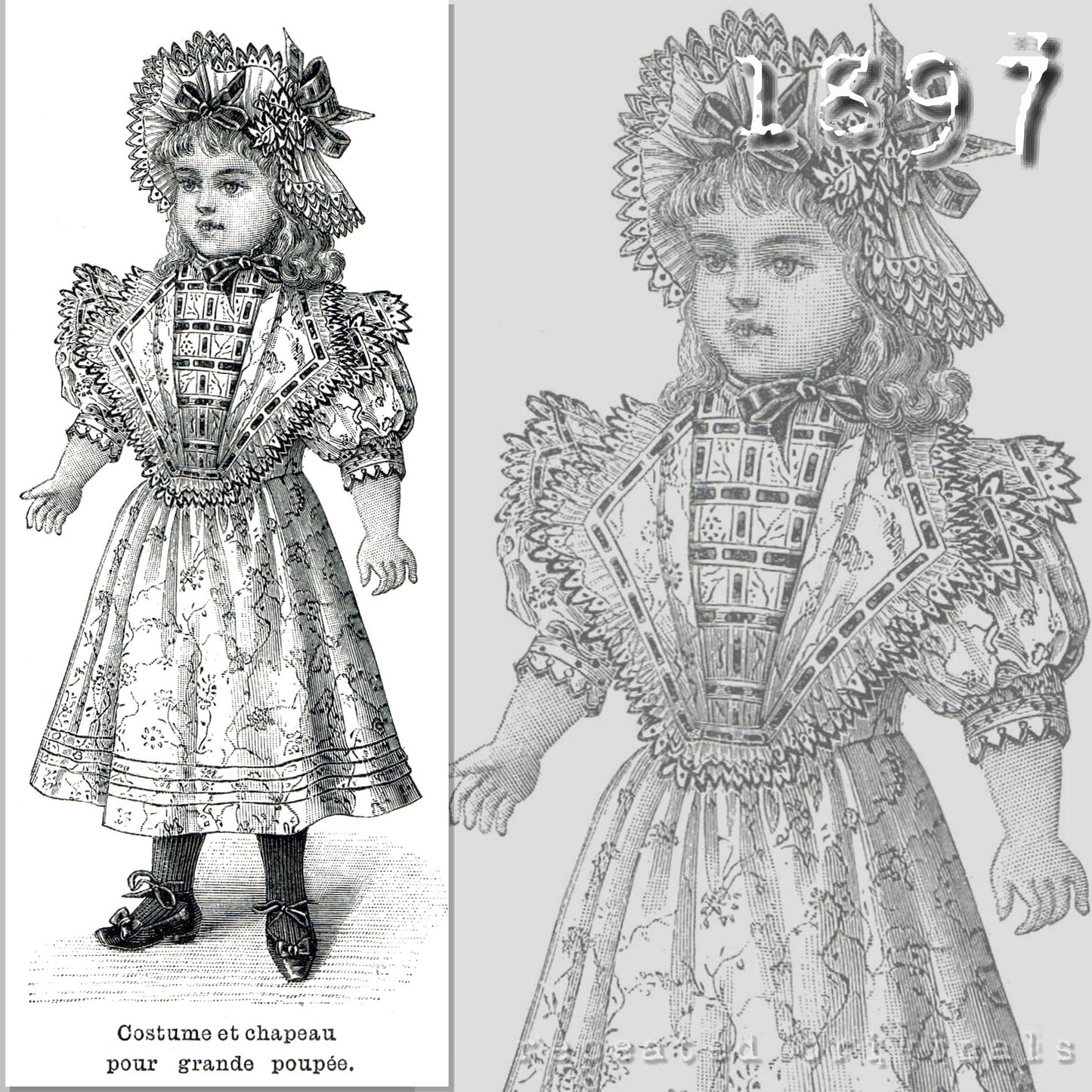 1897 Outfit for Large Doll Sewing Pattern - INSTANT DOWNLOAD PDF