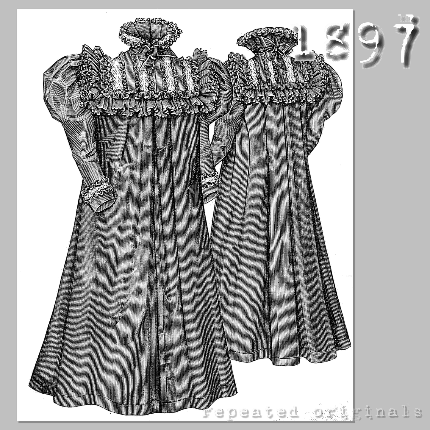 1897 Empire Shaped Duster Coat Sewing Pattern - INSTANT DOWNLOAD PDF