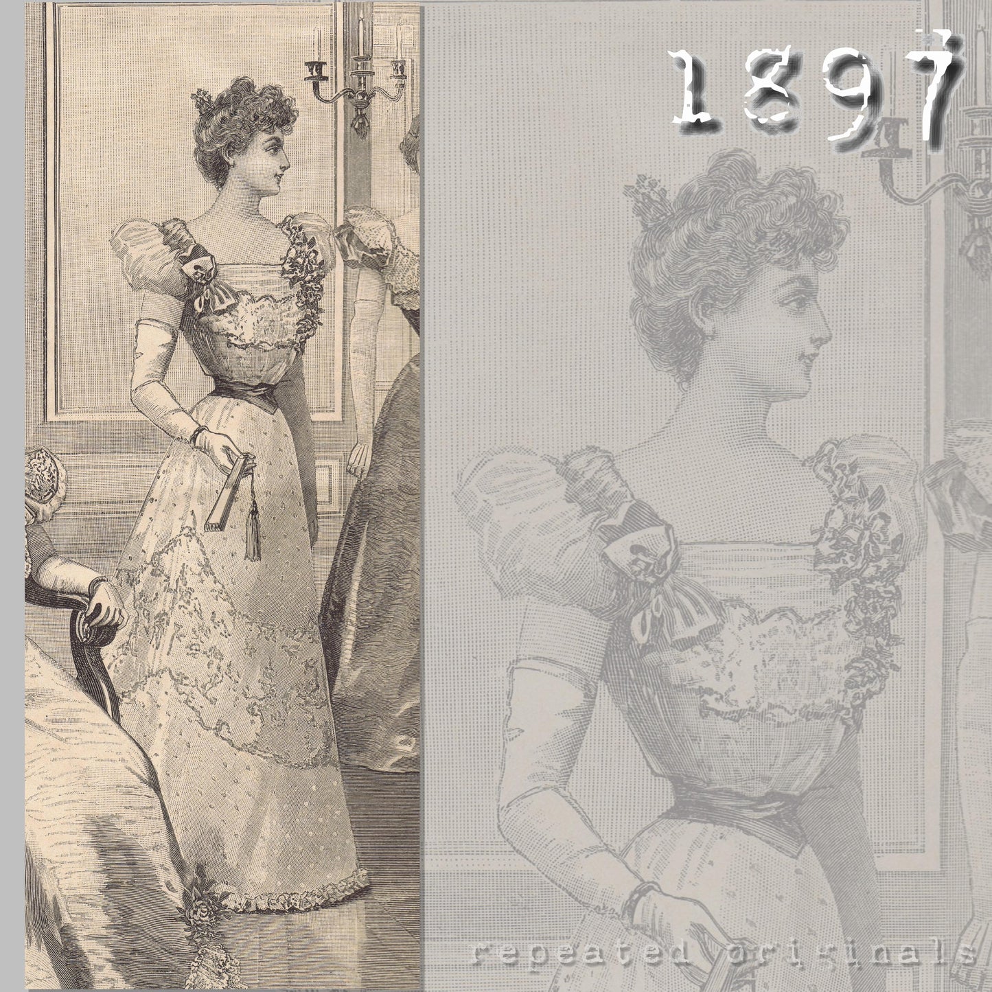 1897 Tulle Ball Gown Sewing Pattern - INSTANT DOWNLOAD PDF