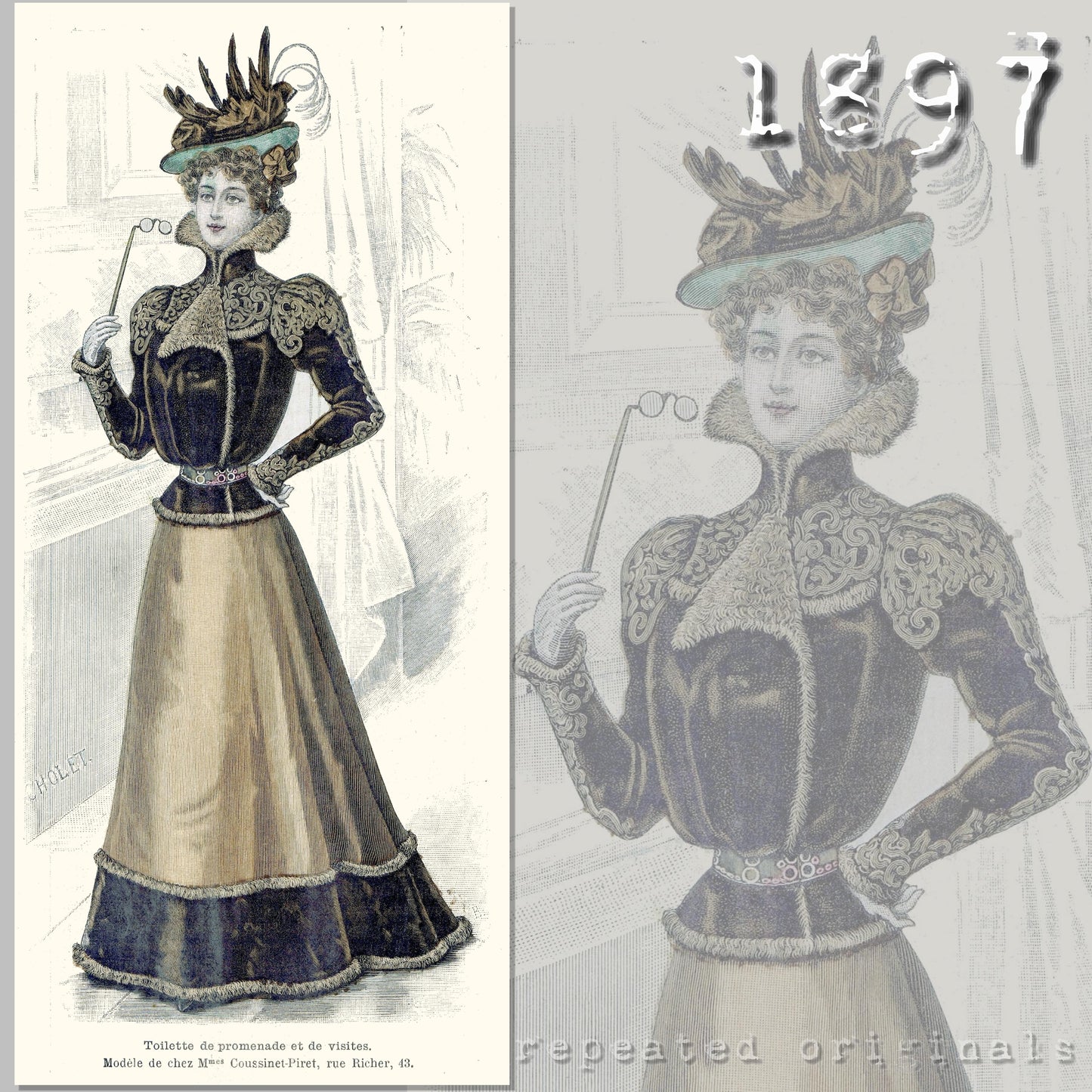 1897 Promenade Outfit Sewing Pattern - INSTANT DOWNLOAD PDF