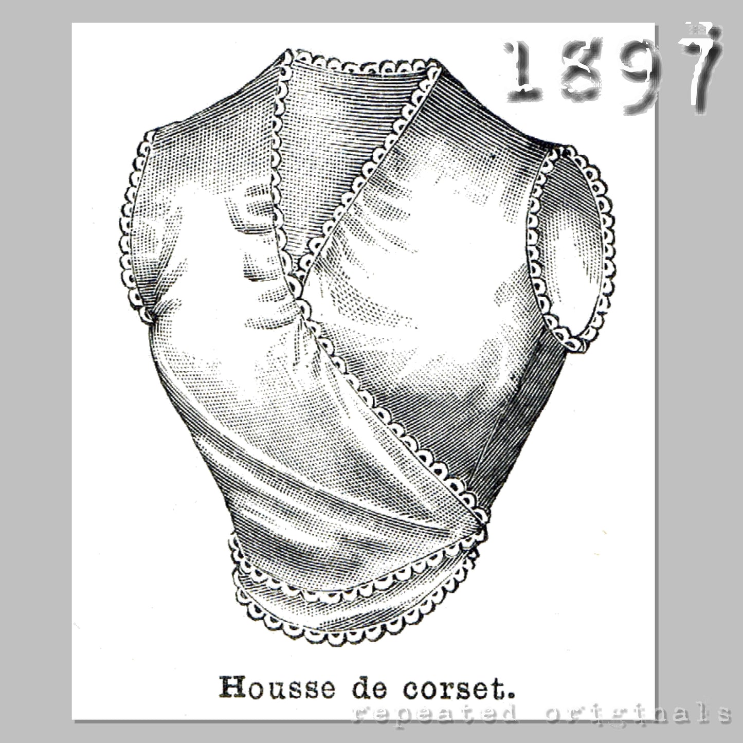 1897 Corset Cover Sewing Pattern - INSTANT DOWNLOAD PDF