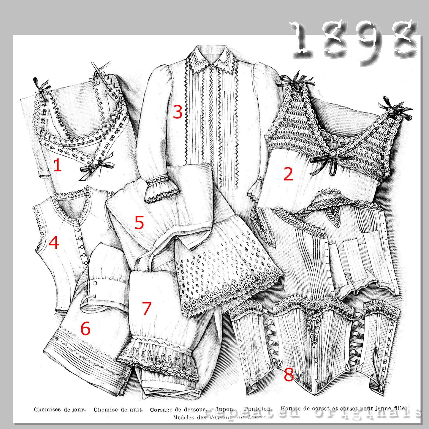 1898 Underwear Sewing Pattern - INSTANT DOWNLOAD PDF