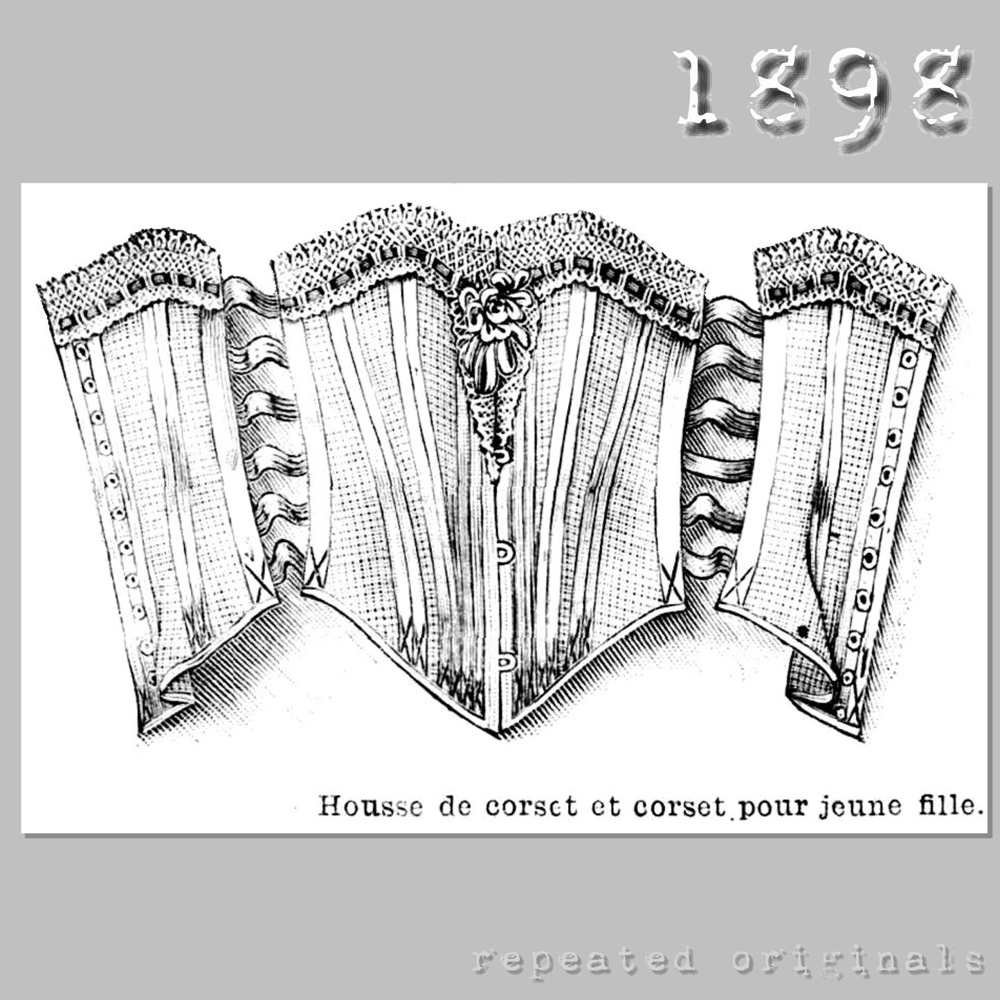 1898 Corset for Young Lady Sewing Pattern - INSTANT DOWNLOAD PDF
