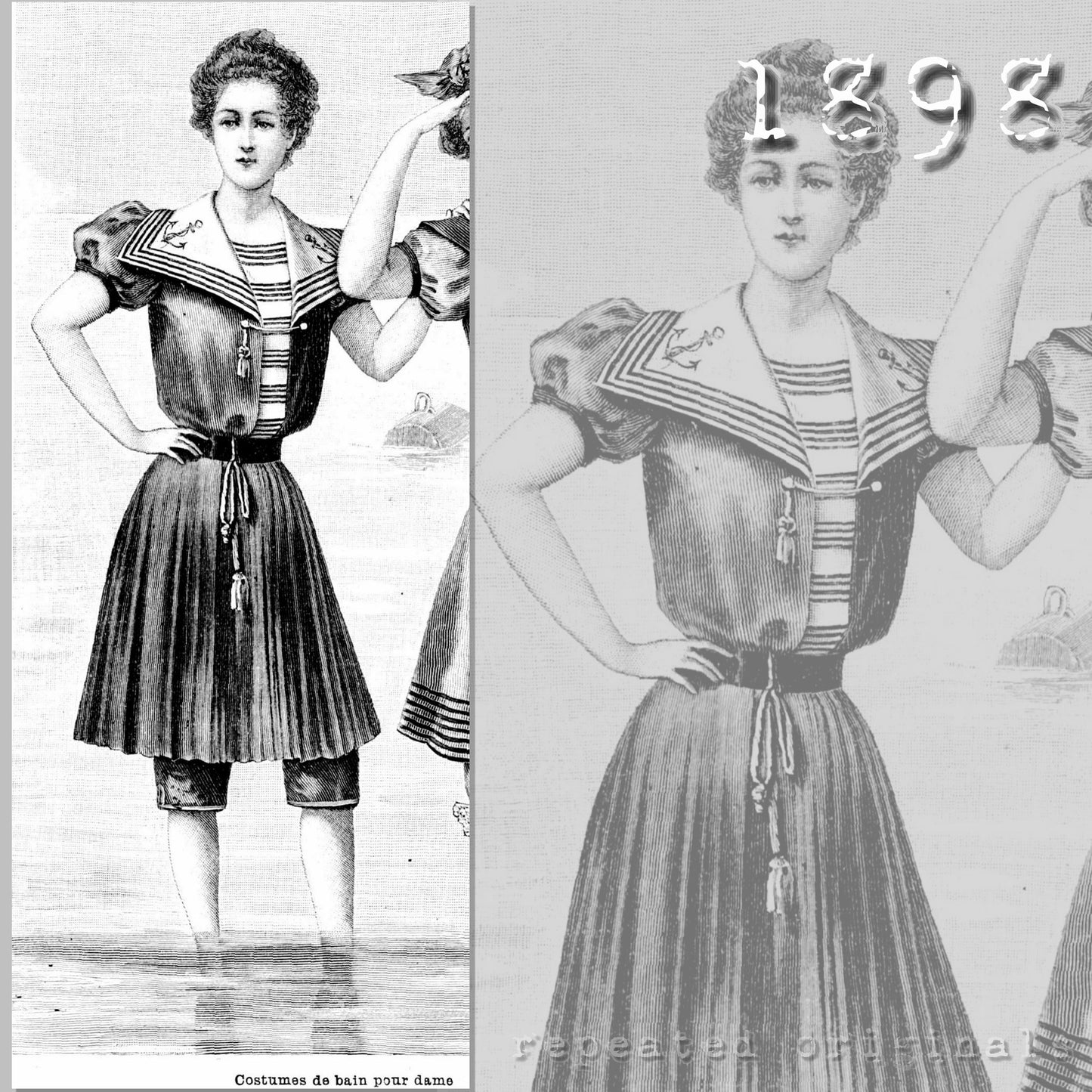 1898 Bathing Suit Sewing Pattern - INSTANT DOWNLOAD PDF