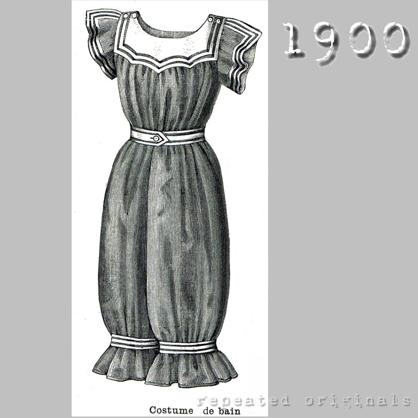 1900 Bathing Suit Sewing Pattern - INSTANT DOWNLOAD PDF