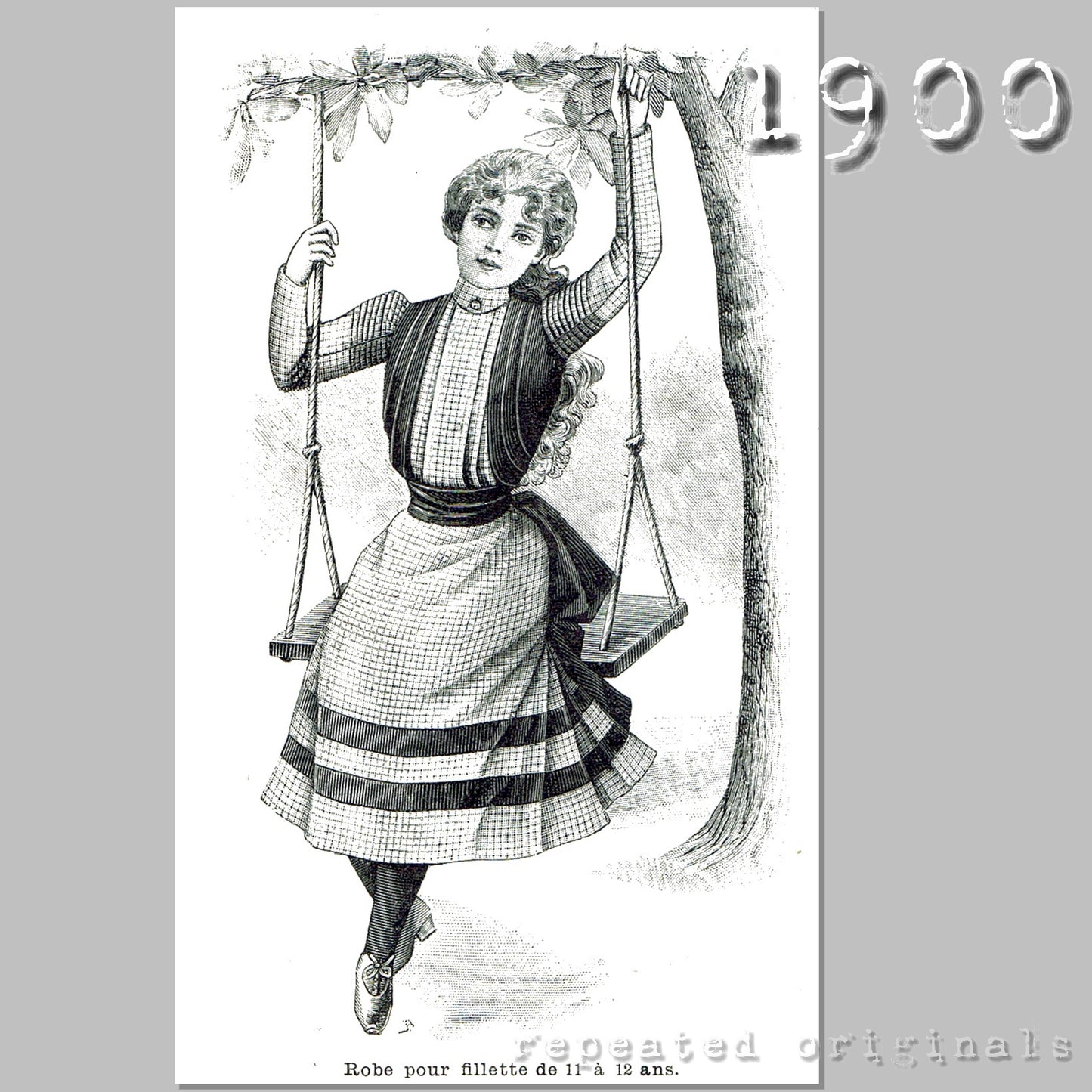 1900 Dress for Girls 11 to 12 Sewing Pattern - INSTANT DOWNLOAD PDF